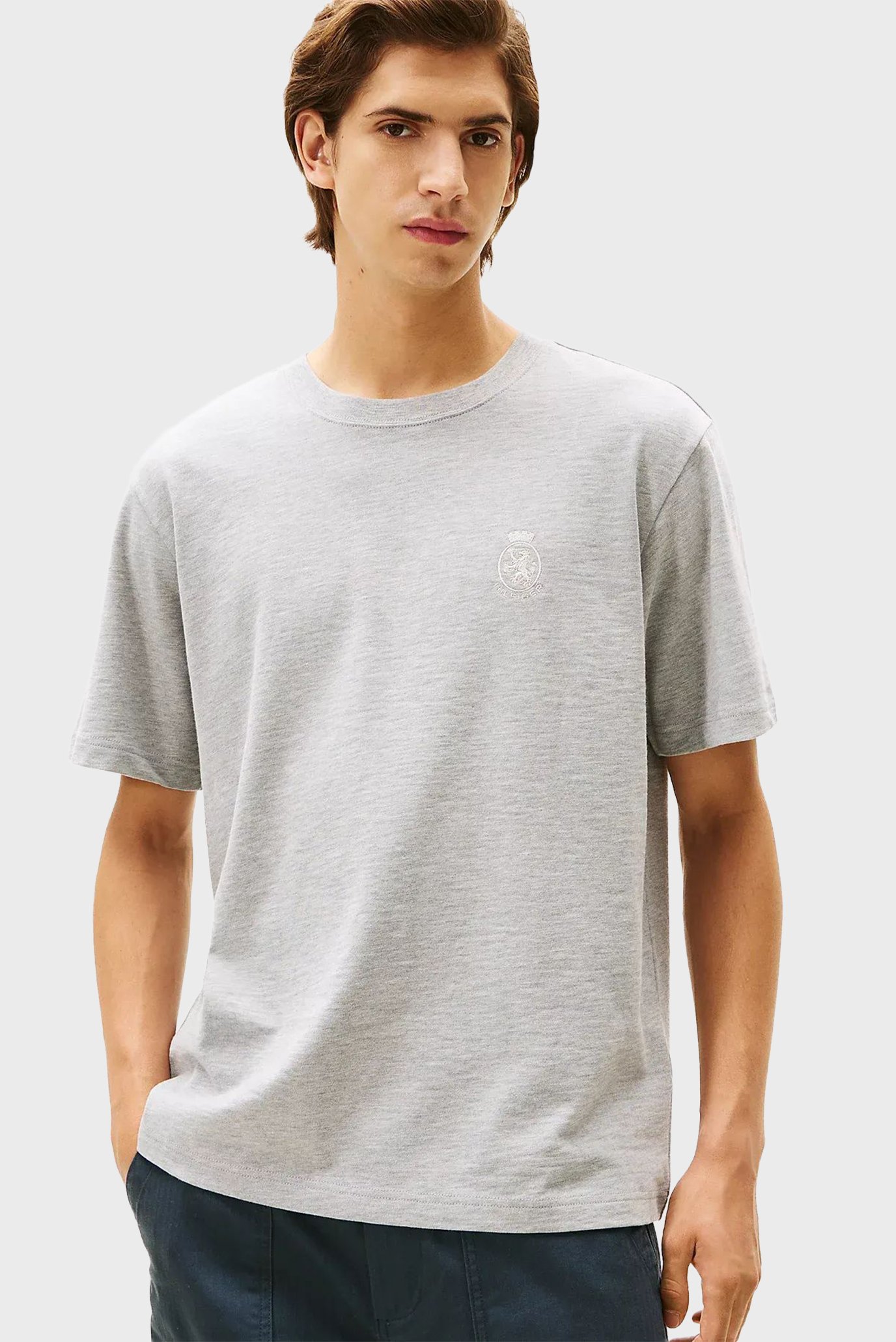 Мужская серая футболка SMALL CREST Серый M Tommy Hilfiger MW0MW40019