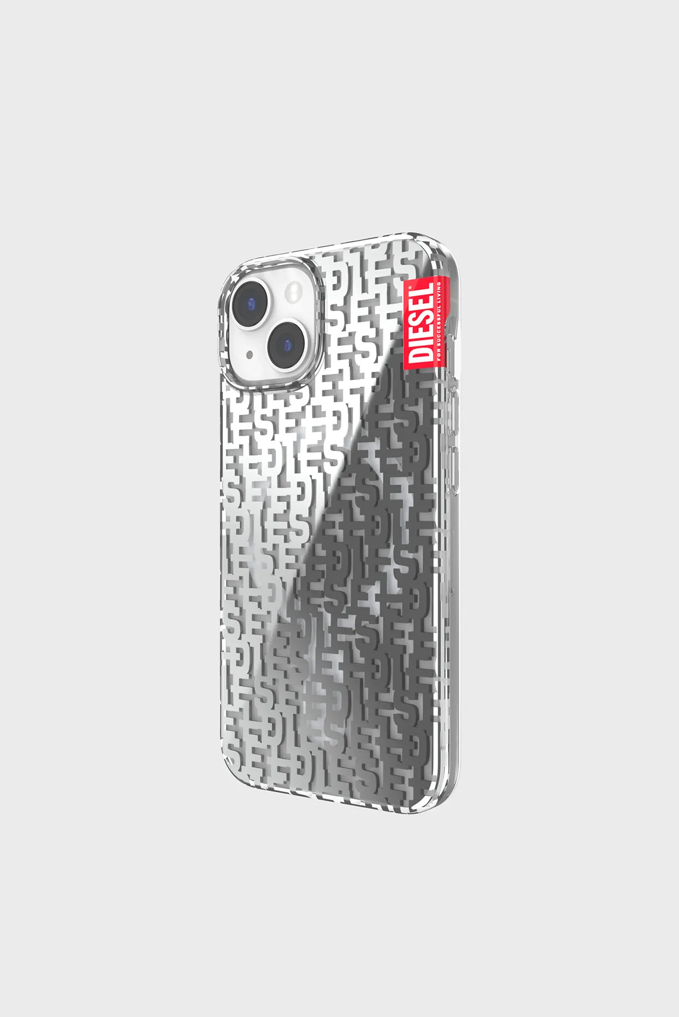 Серый чехол для телефона Diesel Clear Case monogram magsafe for iPhone 14 4