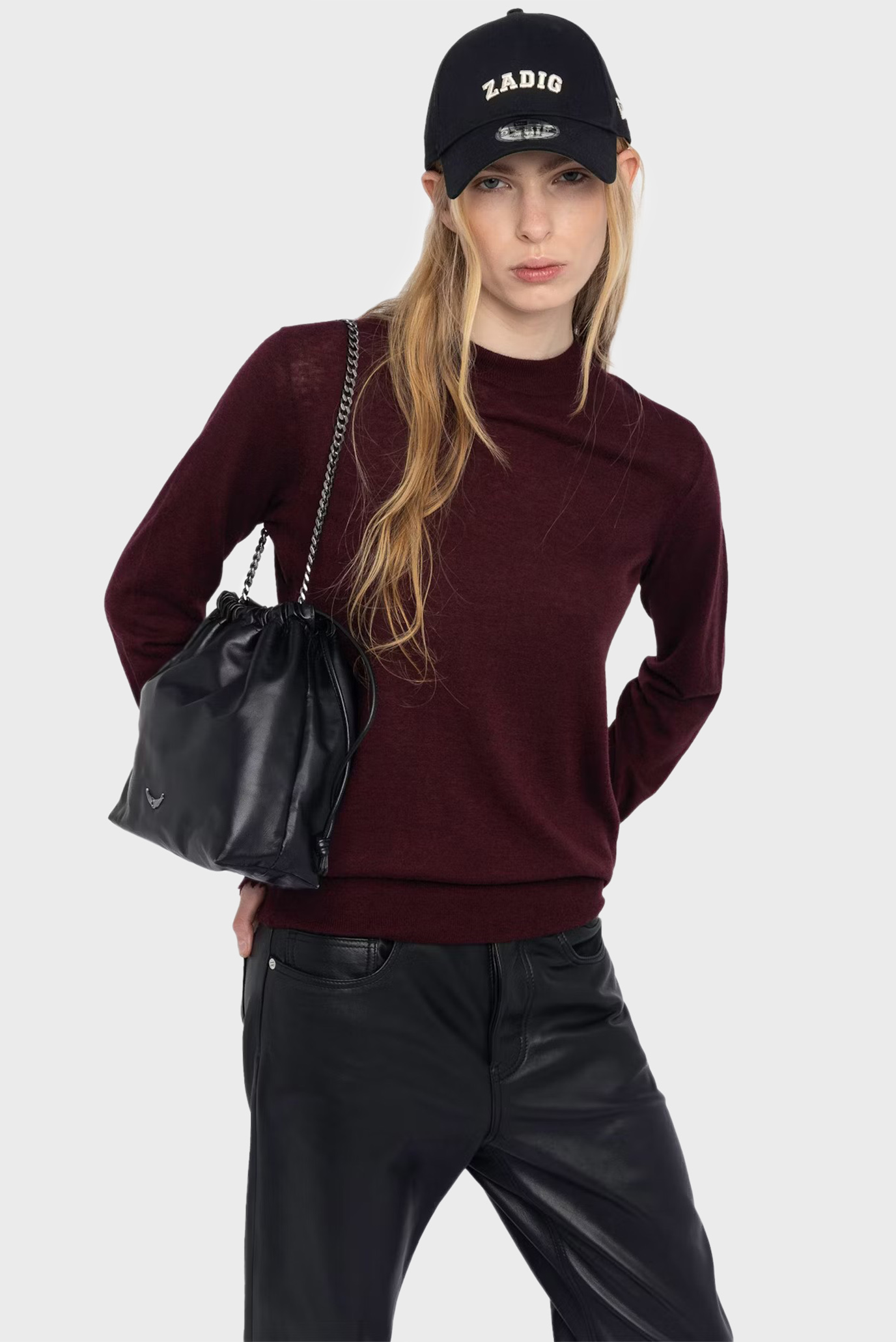 Женский бордовый кашемировый джемпер Ivy Бордовый S ZADIG&VOLTAIRE KWSW02832_BURGUNDY Женский бордовый кашемировый джемпер Ivy Бордовый S ZADIG&VOLTAIRE KWSW02832_BURGUNDY