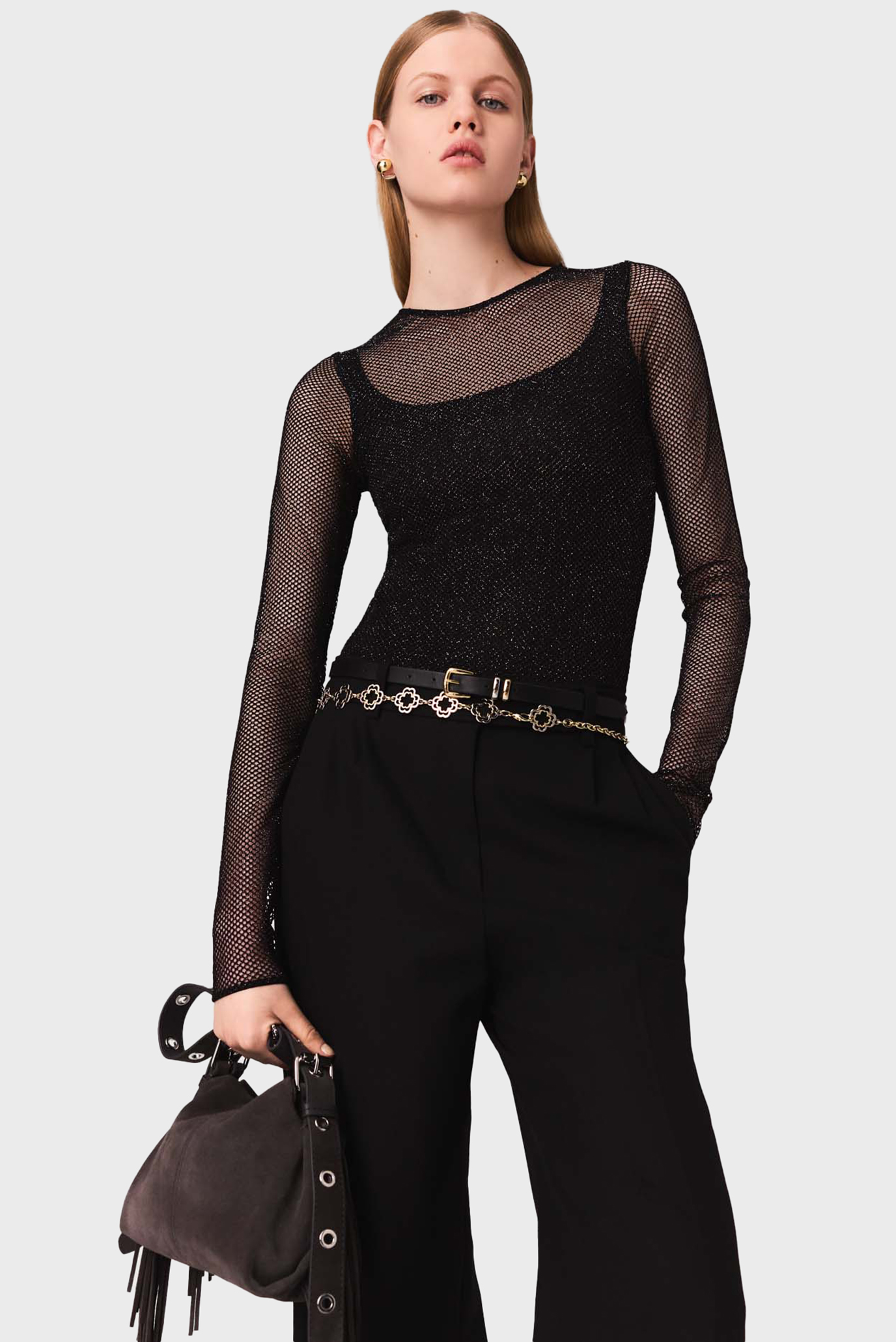 Женское черное боди Черный XS MAJE MFPTO01217_Black Женское черное боди Черный XS MAJE MFPTO01217_Black