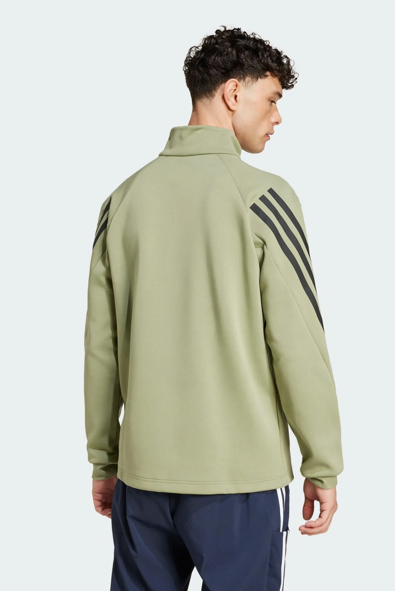 Мужская оливковая спортивная кофта Future Icons 3-Stripes Half-Zip
