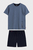 Мужская синяя пижама (футболка, шорты)