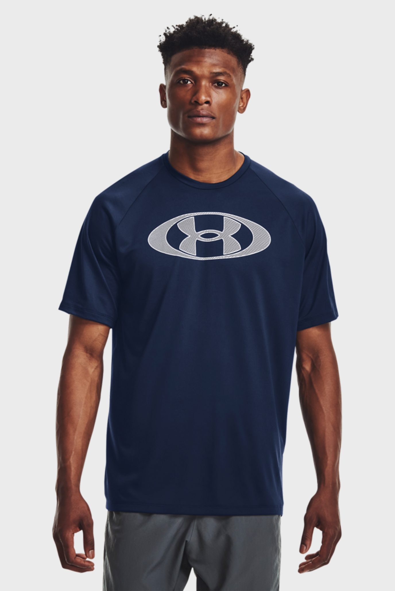 Мужская синяя футболка UA TECH 2.0 LOCKERTAG SS 1