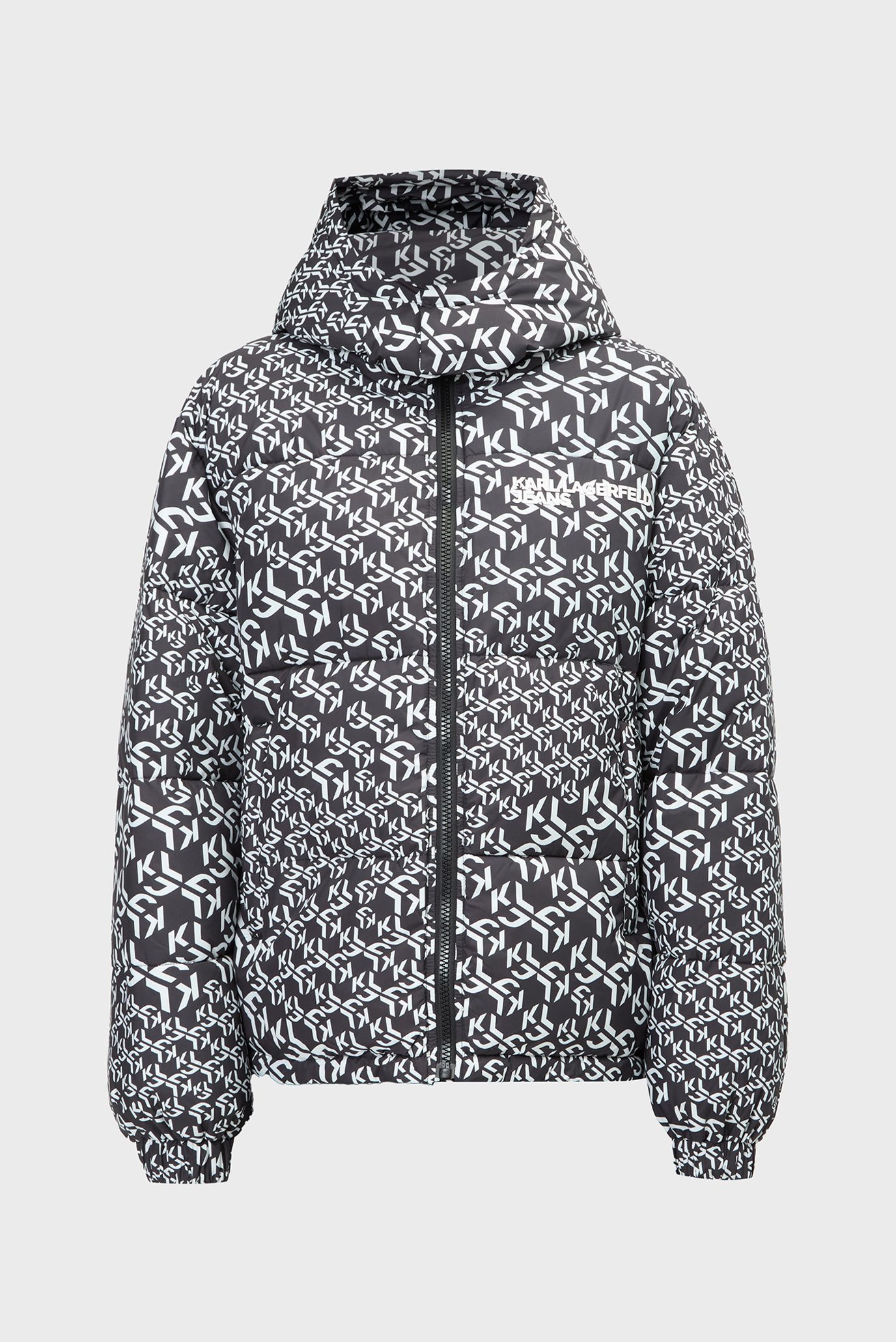 Чоловіча чорна куртка з візерунком klj monogram puffer 1