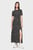 Женское черное платье с узором TJW DITSY MIDI SLIT