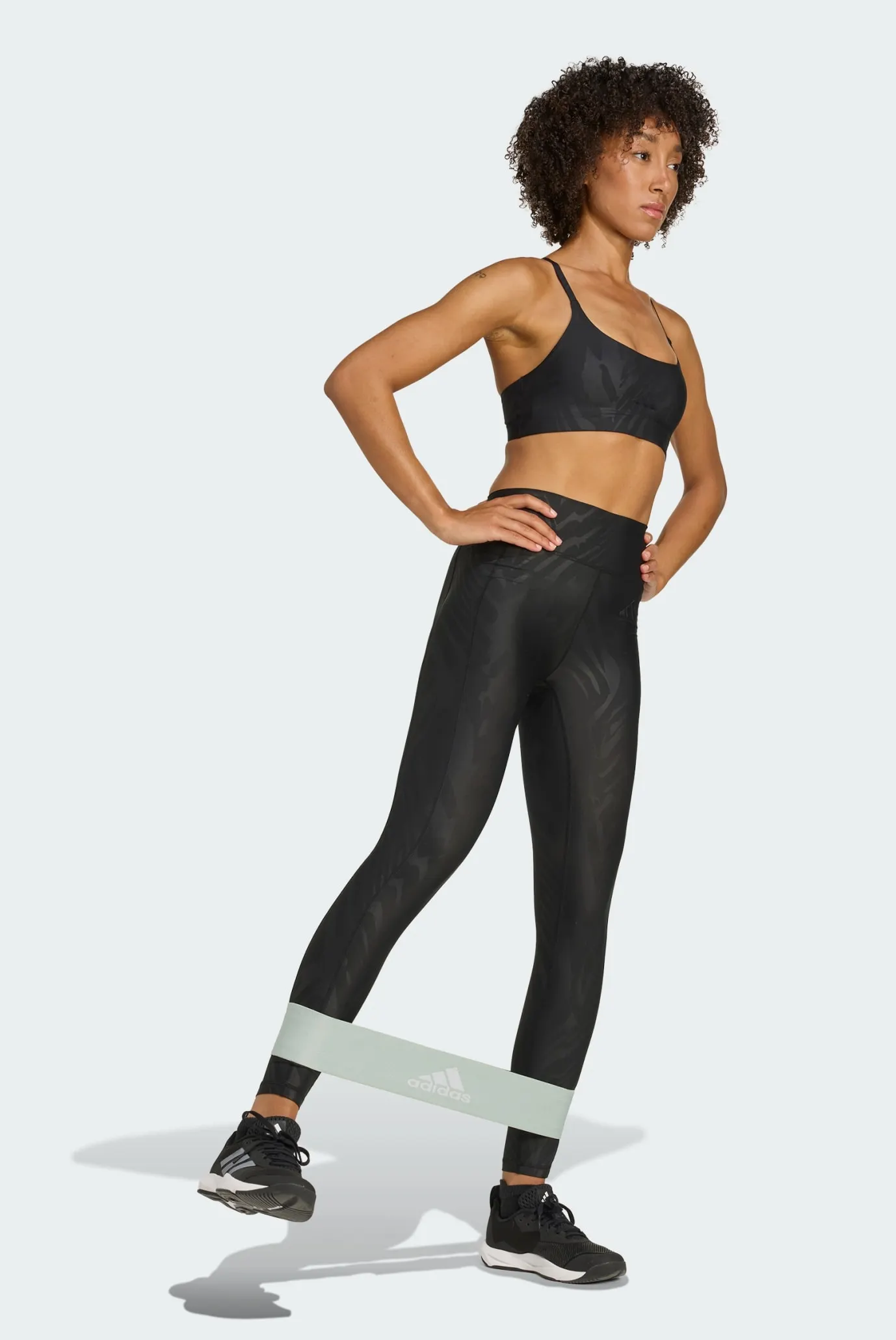 Женские черные тайтсы Optime AOP Full-Length 2