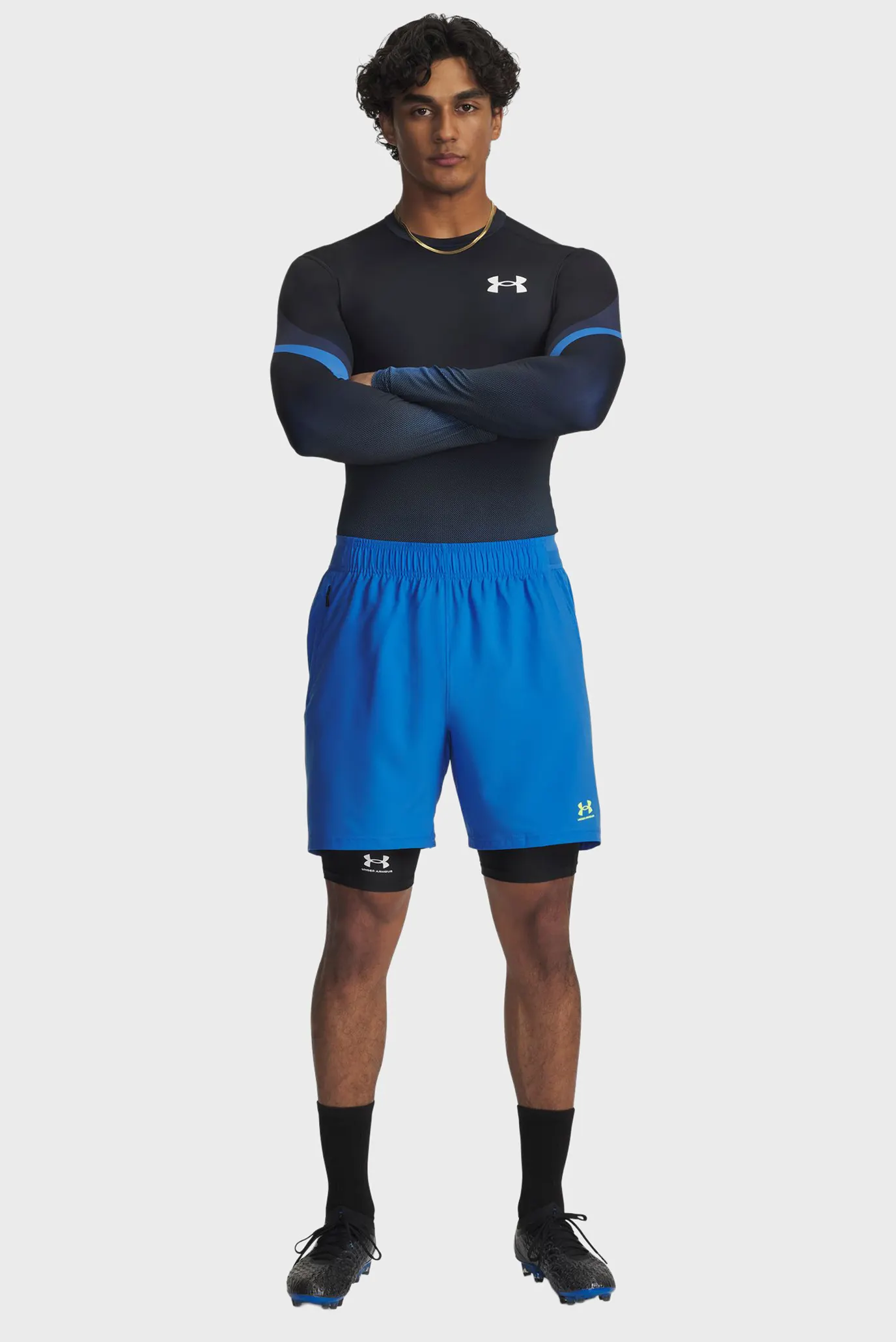 Мужской темно-синий лонгслив UA Heatgear Sub Crew LS 2