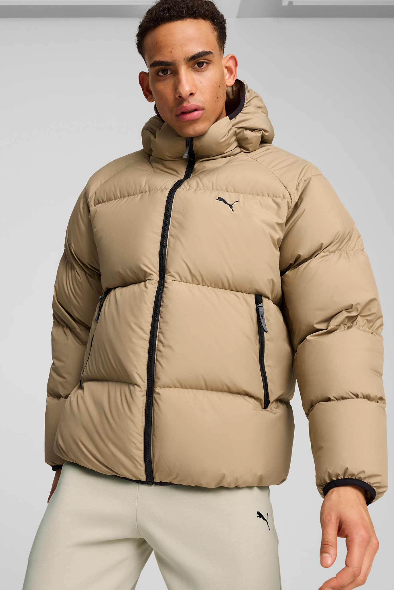 Мужской бежевый пуховик Down Puffer Jacket Men 1