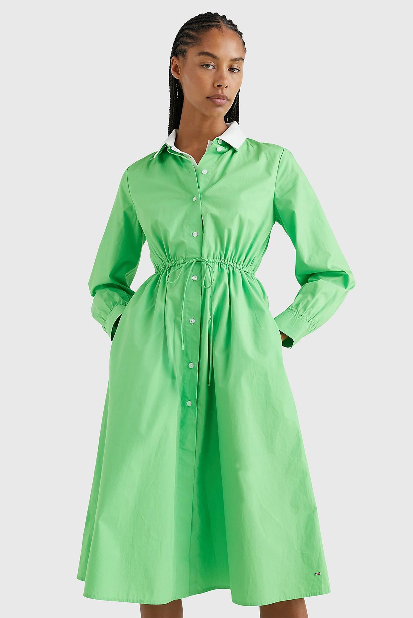 Женское зеленое платье 1985 ORG CO POPLIN 1