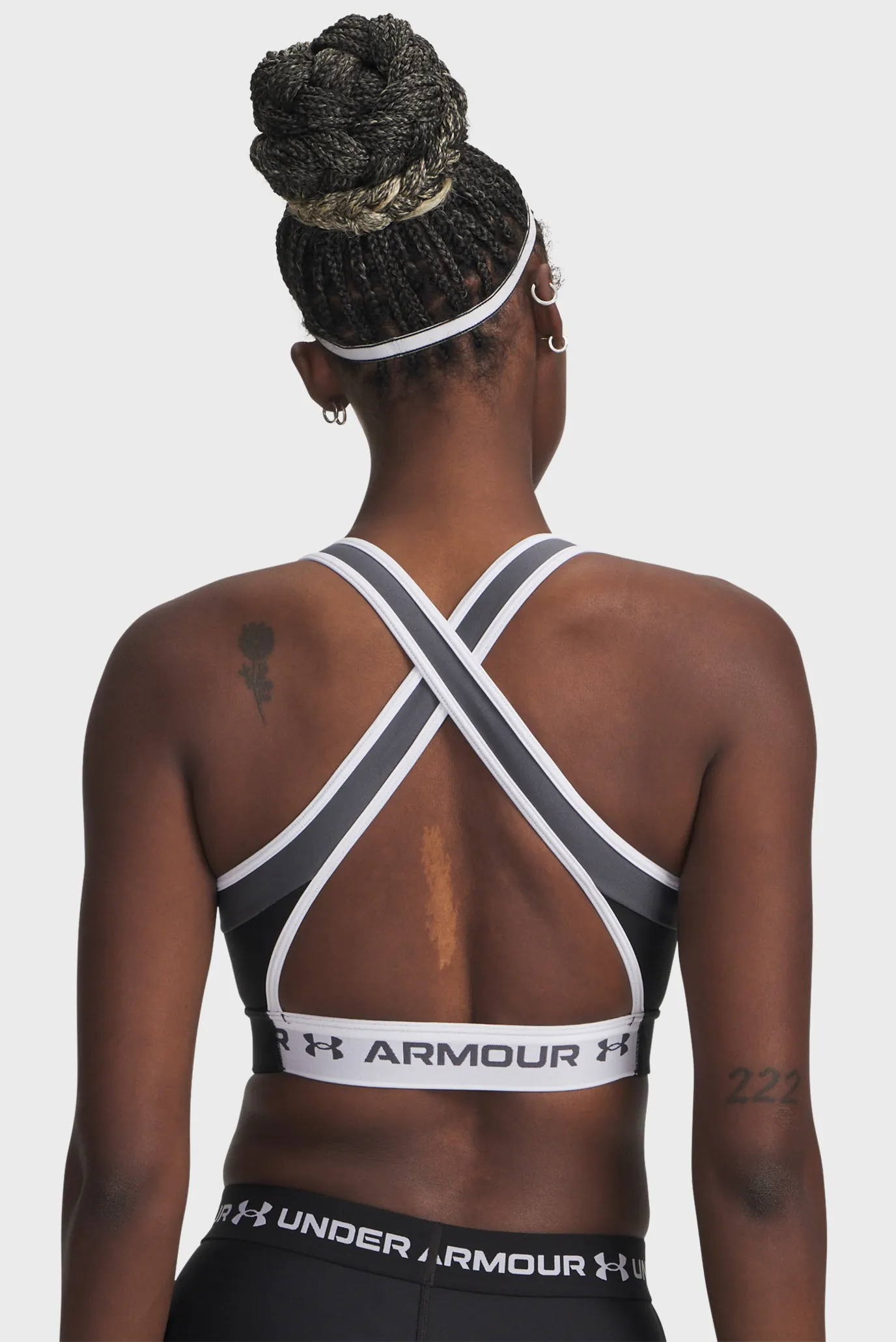 Жіночий чорний топ UA Crossback Mid Open Back 3