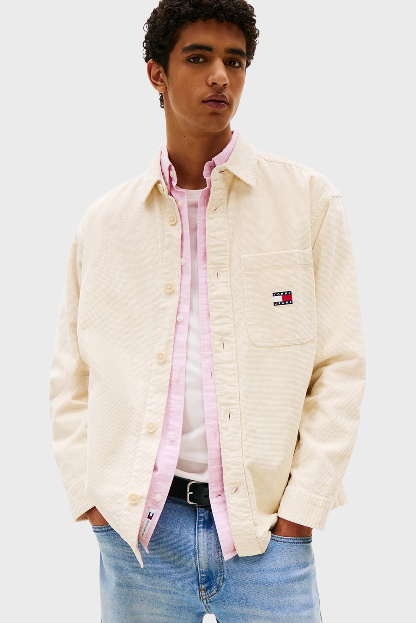 Мужская белая рубашка BRICK CORD Белый XXL Tommy Jeans DM0DM21698 Мужская белая рубашка BRICK CORD Белый XXL Tommy Jeans DM0DM21698