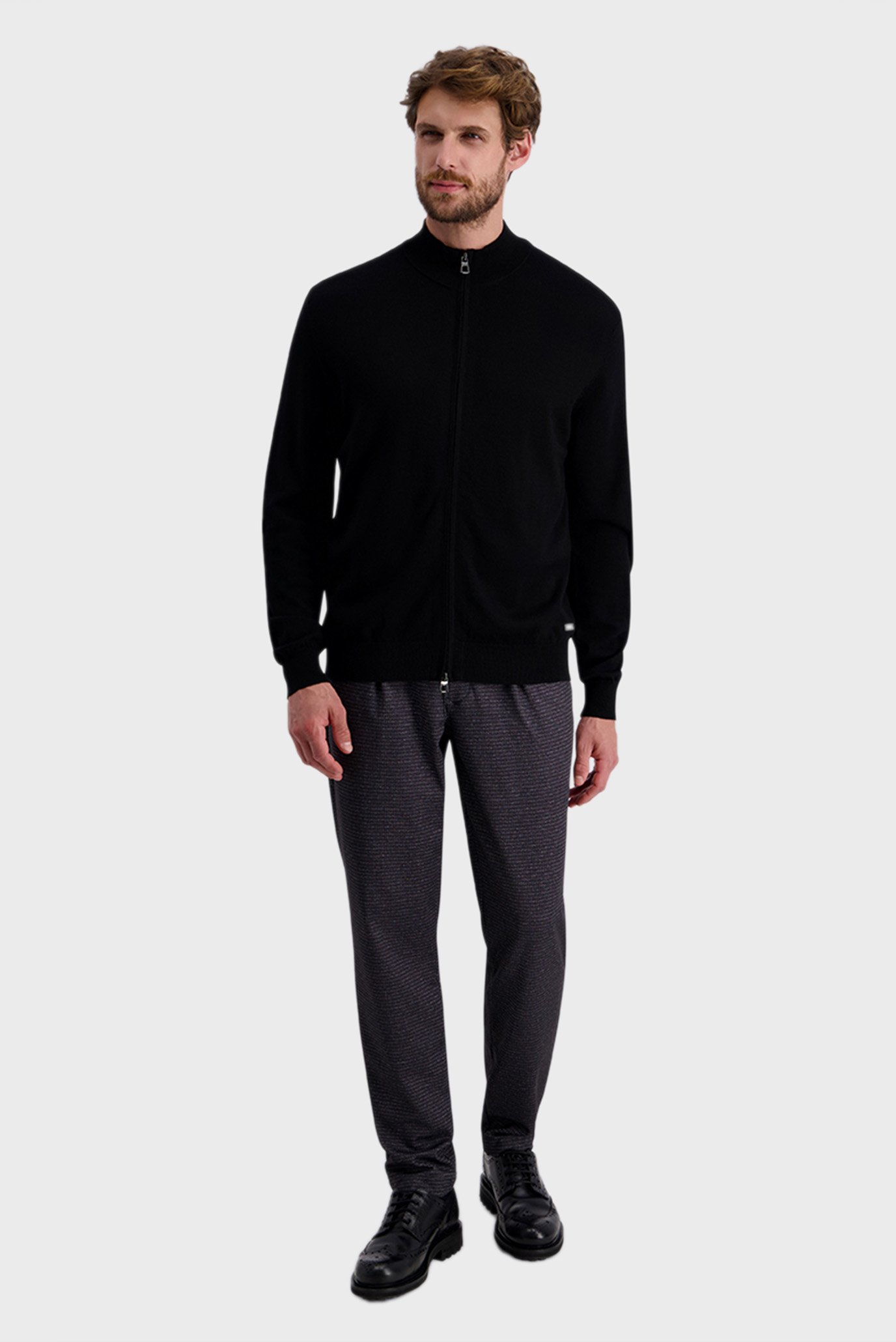 Мужской черный шерстяной кардиган Черный L Pierre Cardin PC.-C5 50709.5037 Мужской черный шерстяной кардиган Черный L Pierre Cardin PC.-C5 50709.5037