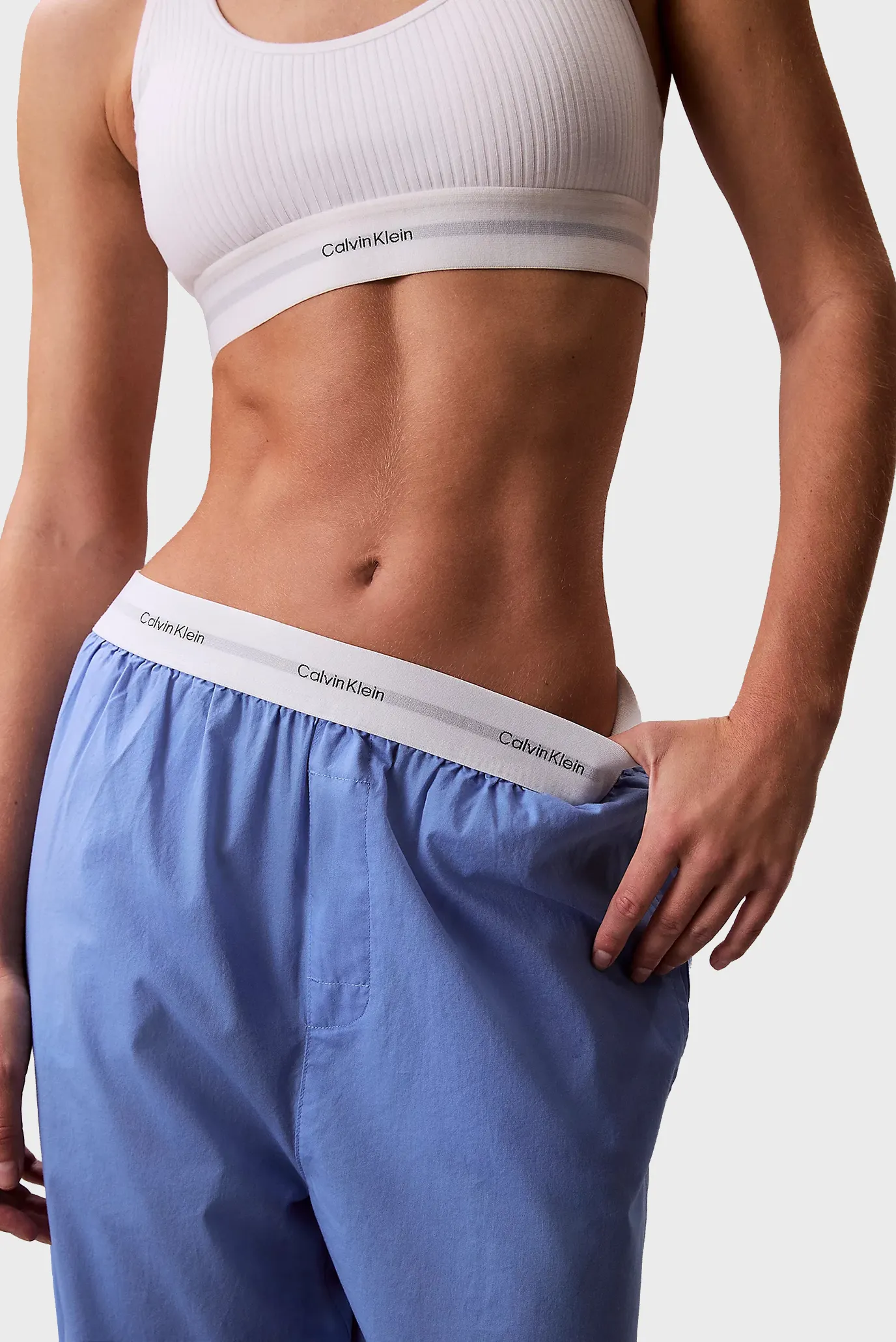 Жіночі блакитні брюки LOGO WB POPLIN PANT 3