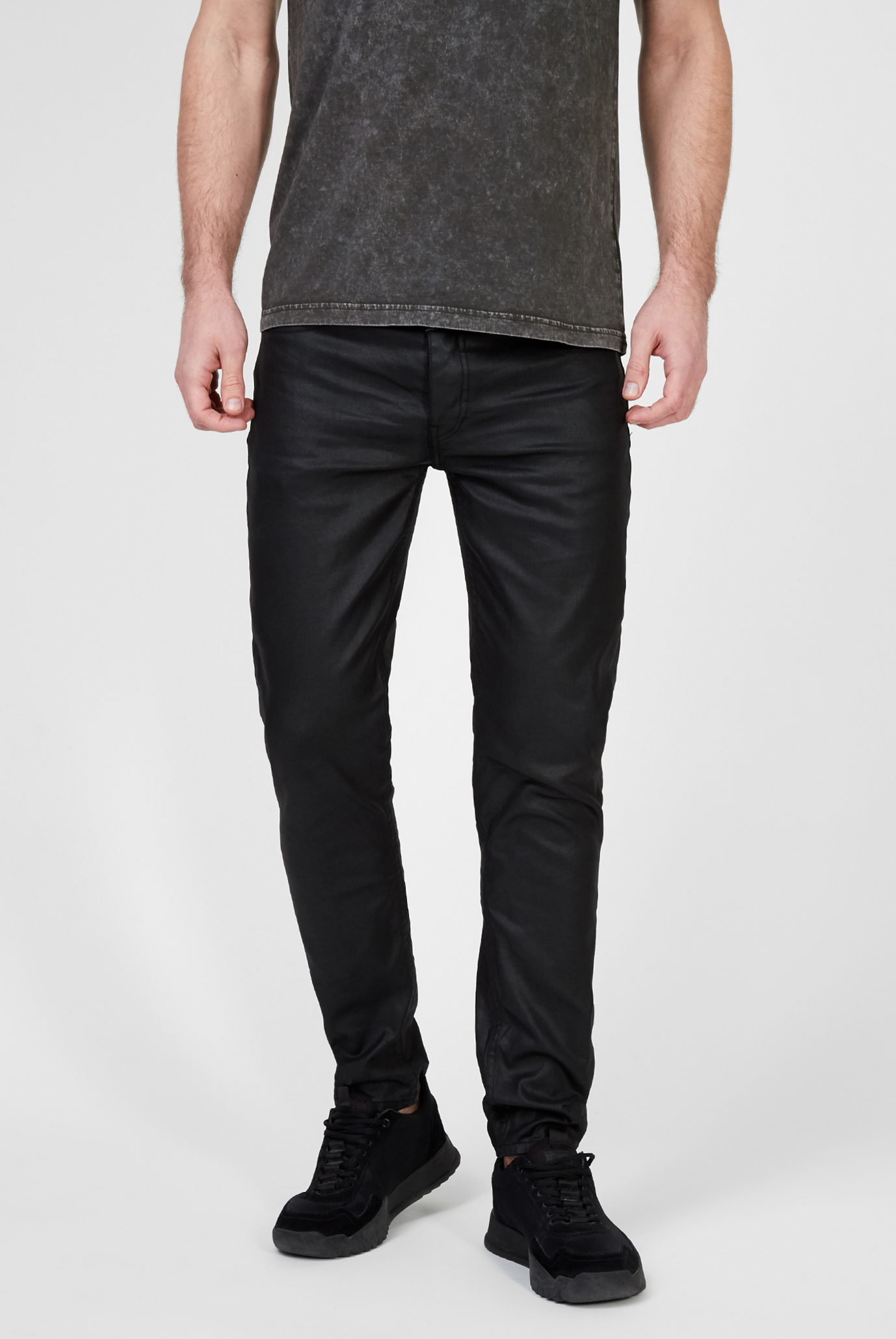Чоловічі чорні джинси Morty 8691 coated 1