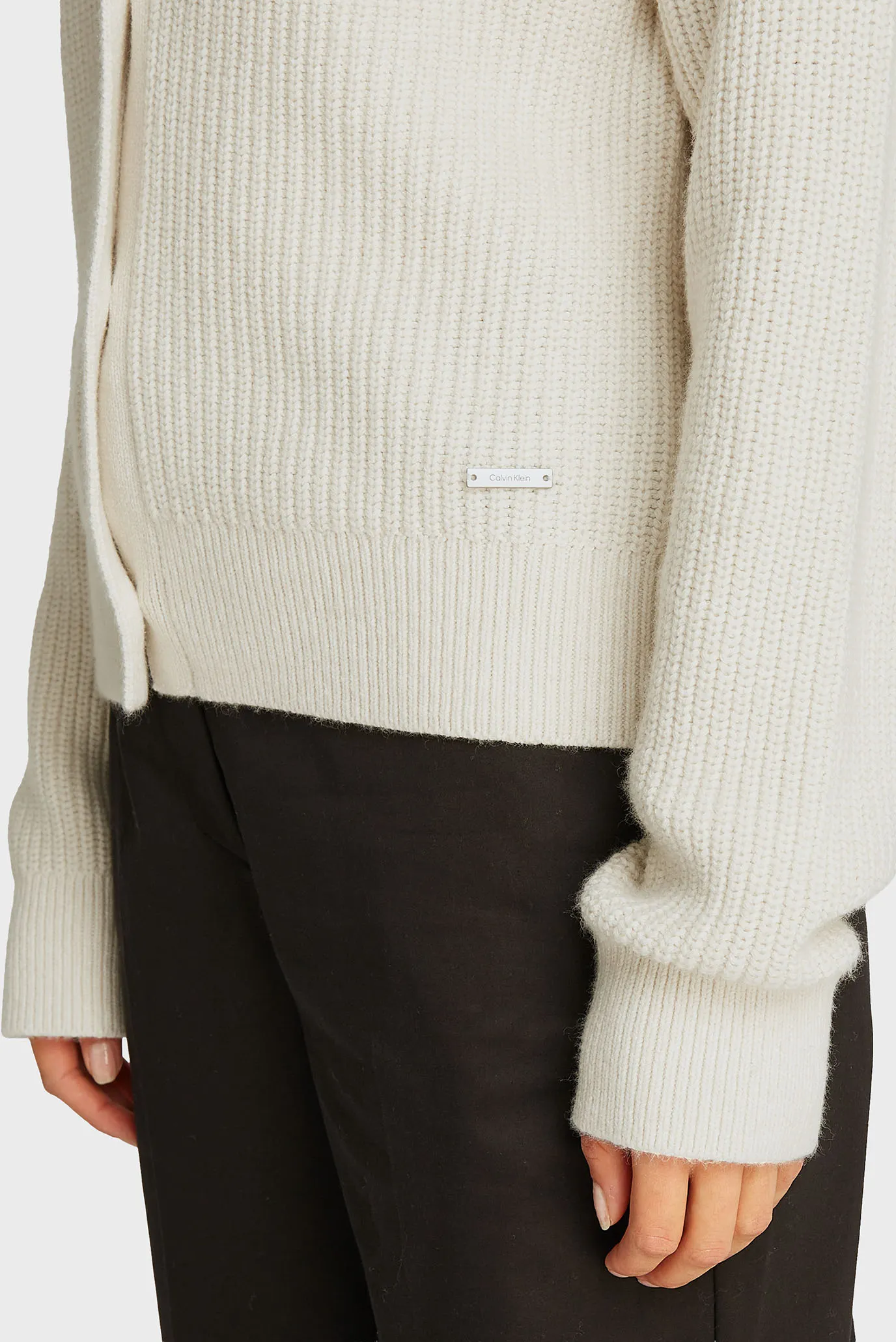 Женский белый кардиган MOULINE RIB RELAXED CARDI 4