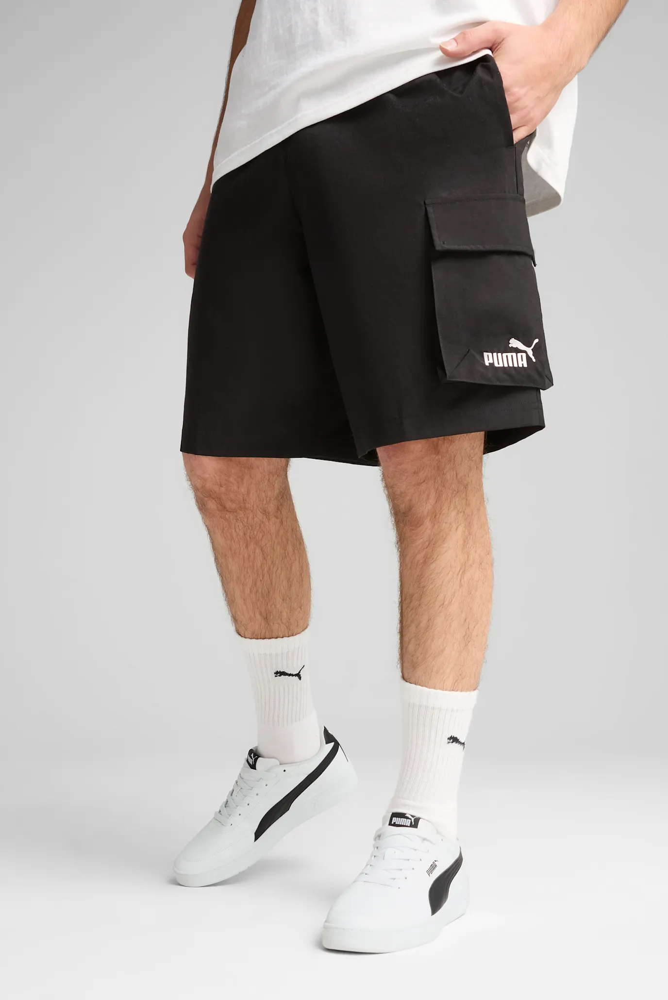 Мужские черные шорты Essentials No.1 Logo Woven Cargo 9