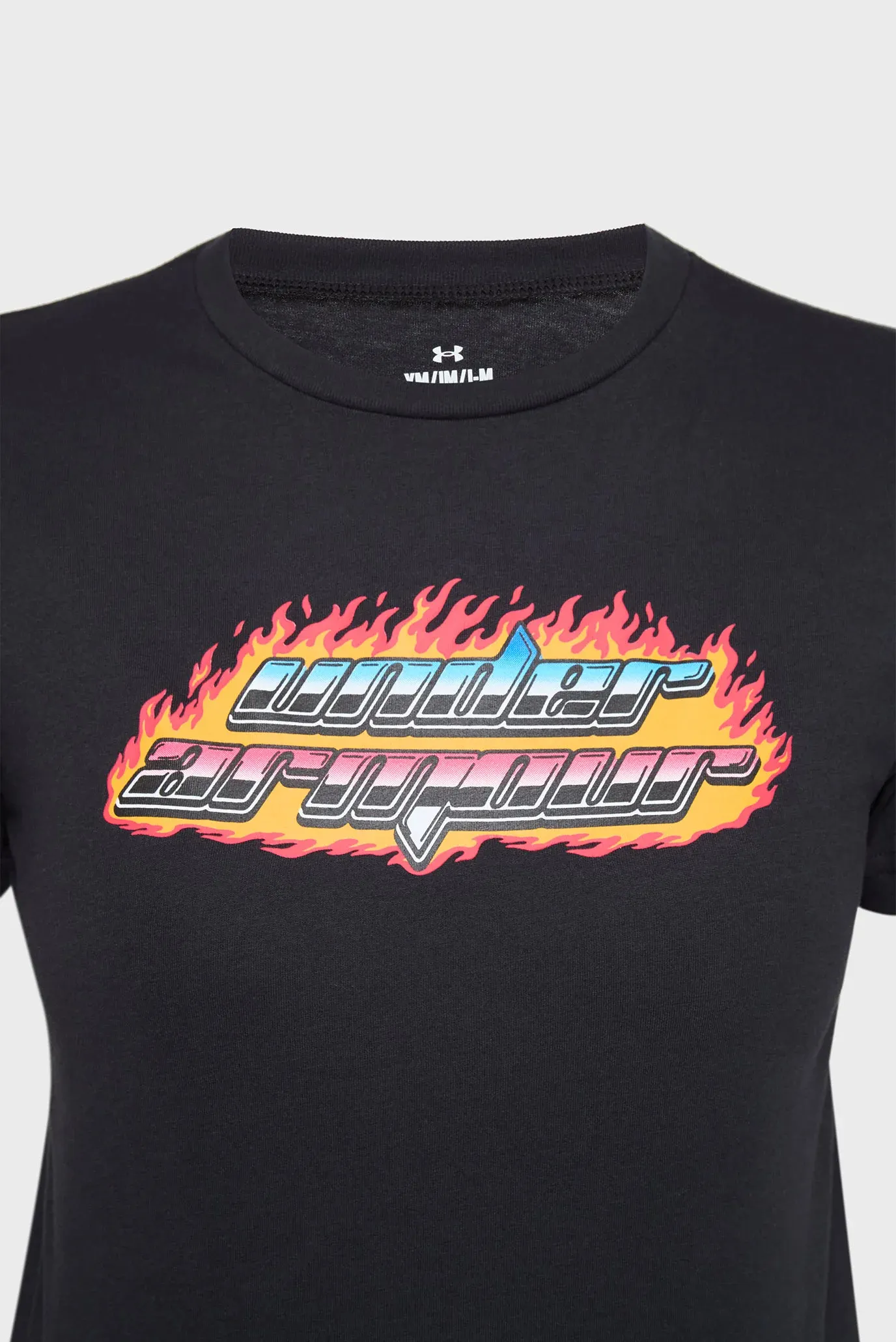Дитяча чорна футболка UA Flame WM SS 3