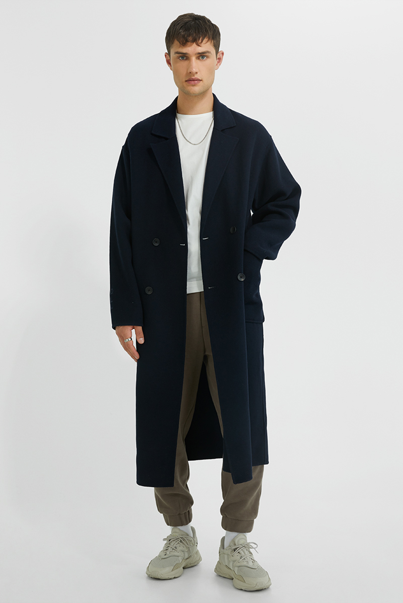Мужское темно-синее пальто Lean pocket 214 1