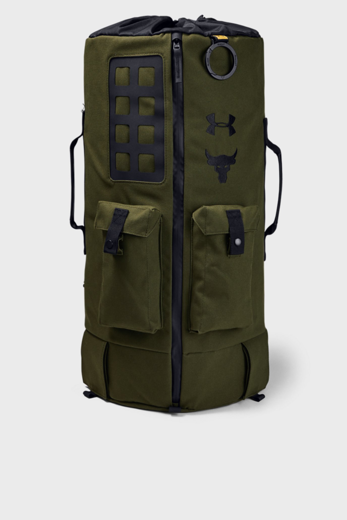 Чоловічий зелений рюкзак UA Project Rock 90 Gym Bag-GRN 1