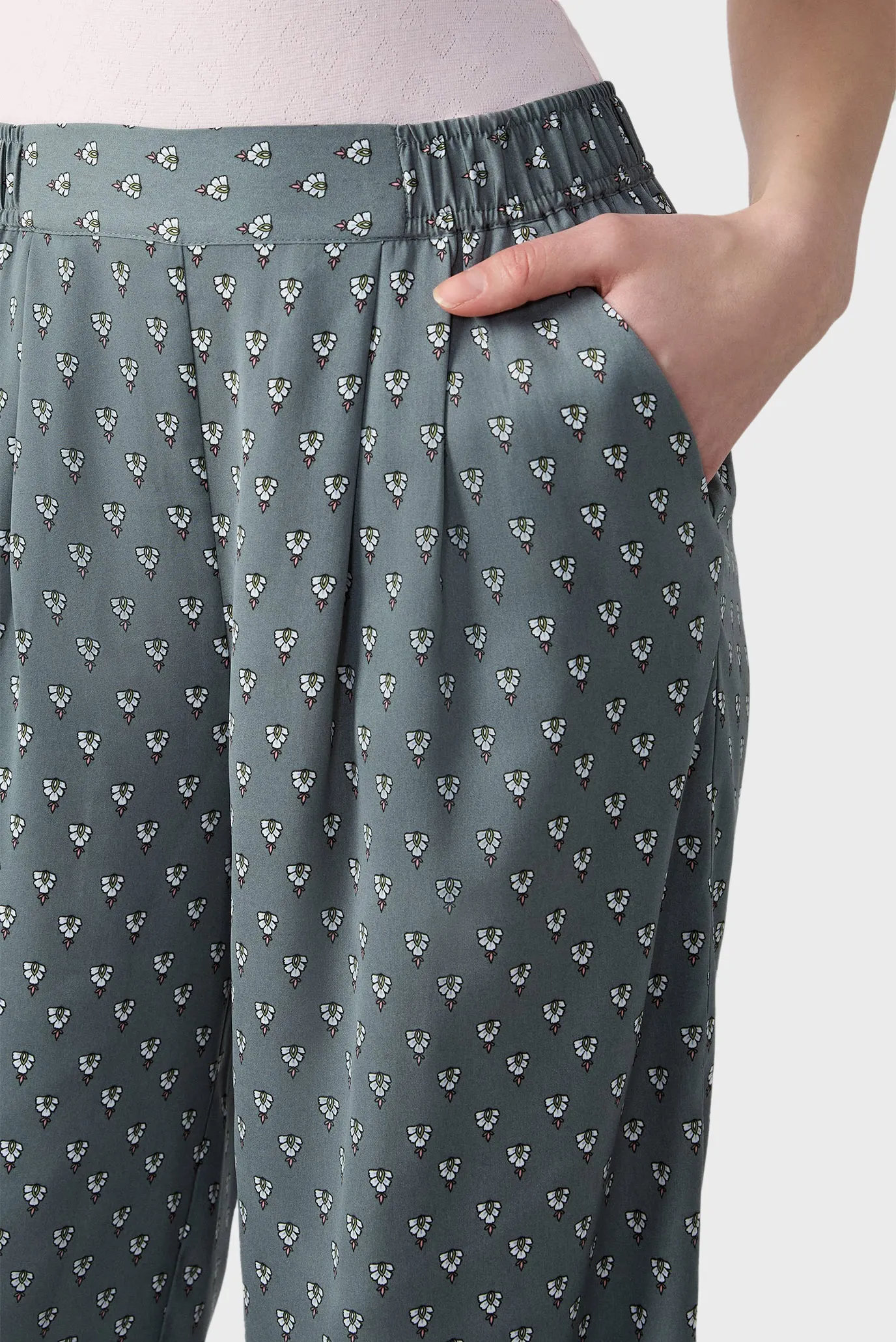 Жіночі темно-зелені брюки з візерунком RHETT 4