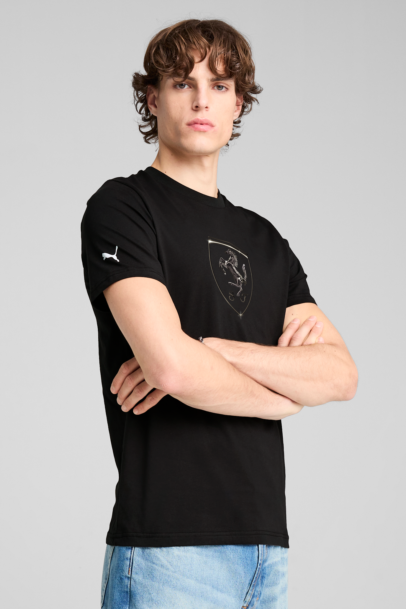 Чоловіча чорна футболка Scuderia Ferrari Race Tonal Big Shield Tee Men 1