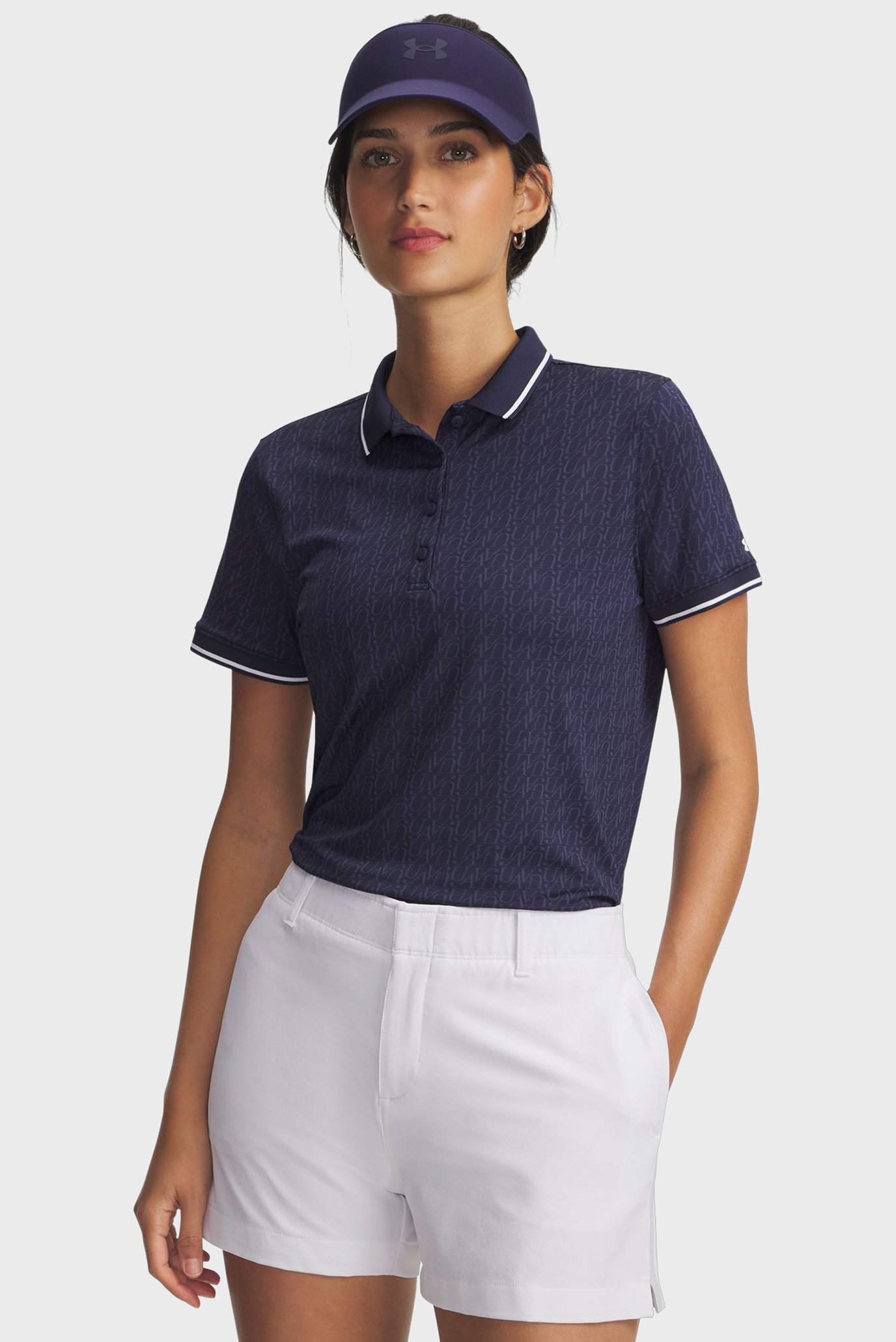 Женское темно-синее поло UA Playoff Jacquard Polo Синий M Under Armour 6003793-410 Женское темно-синее поло UA Playoff Jacquard Polo Синий M Under Armour 6003793-410