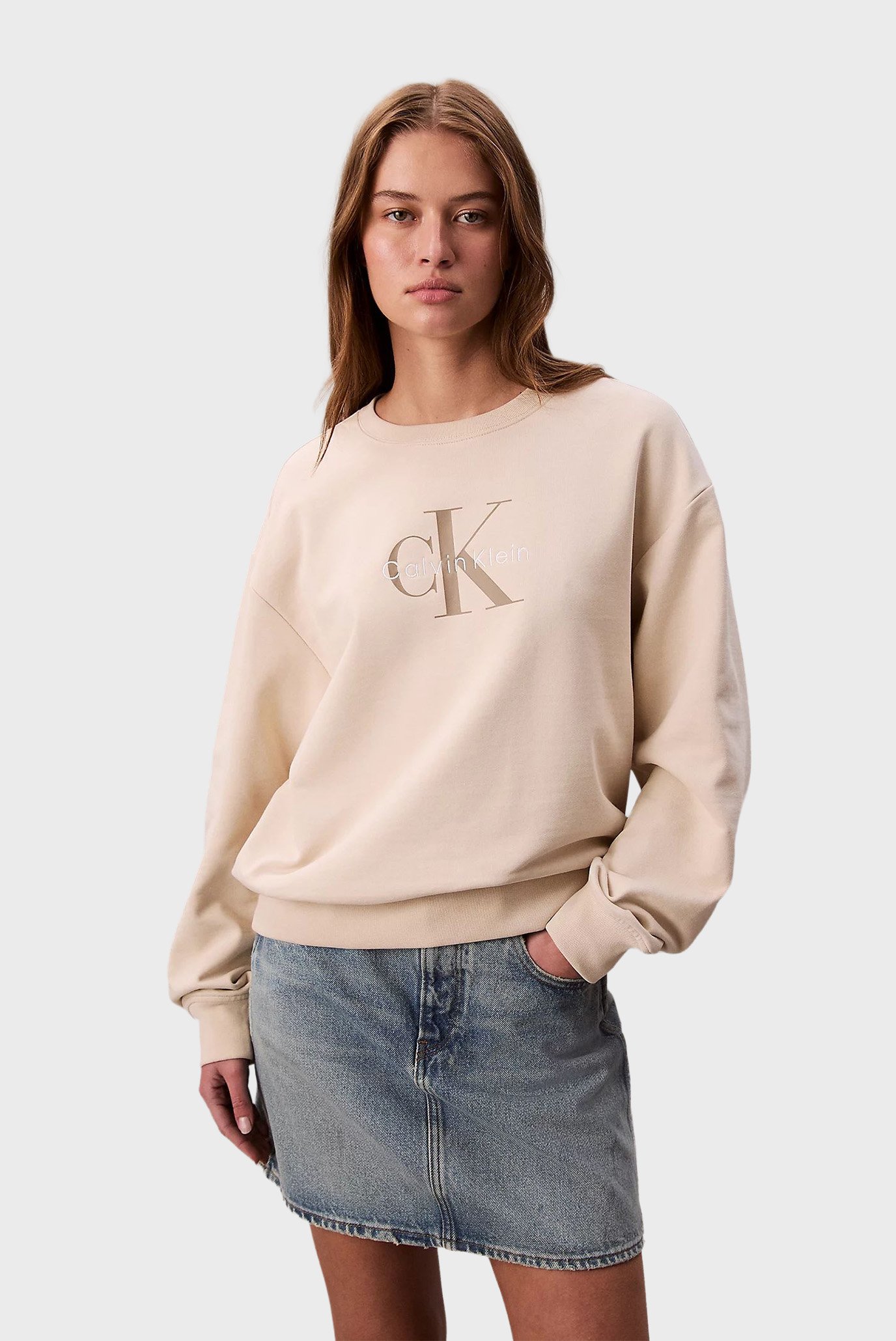 Женский бежевый свитшот FRENCH TERRY Бежевый S Calvin Klein Jeans LV047B234G Женский бежевый свитшот FRENCH TERRY Бежевый S Calvin Klein Jeans LV047B234G