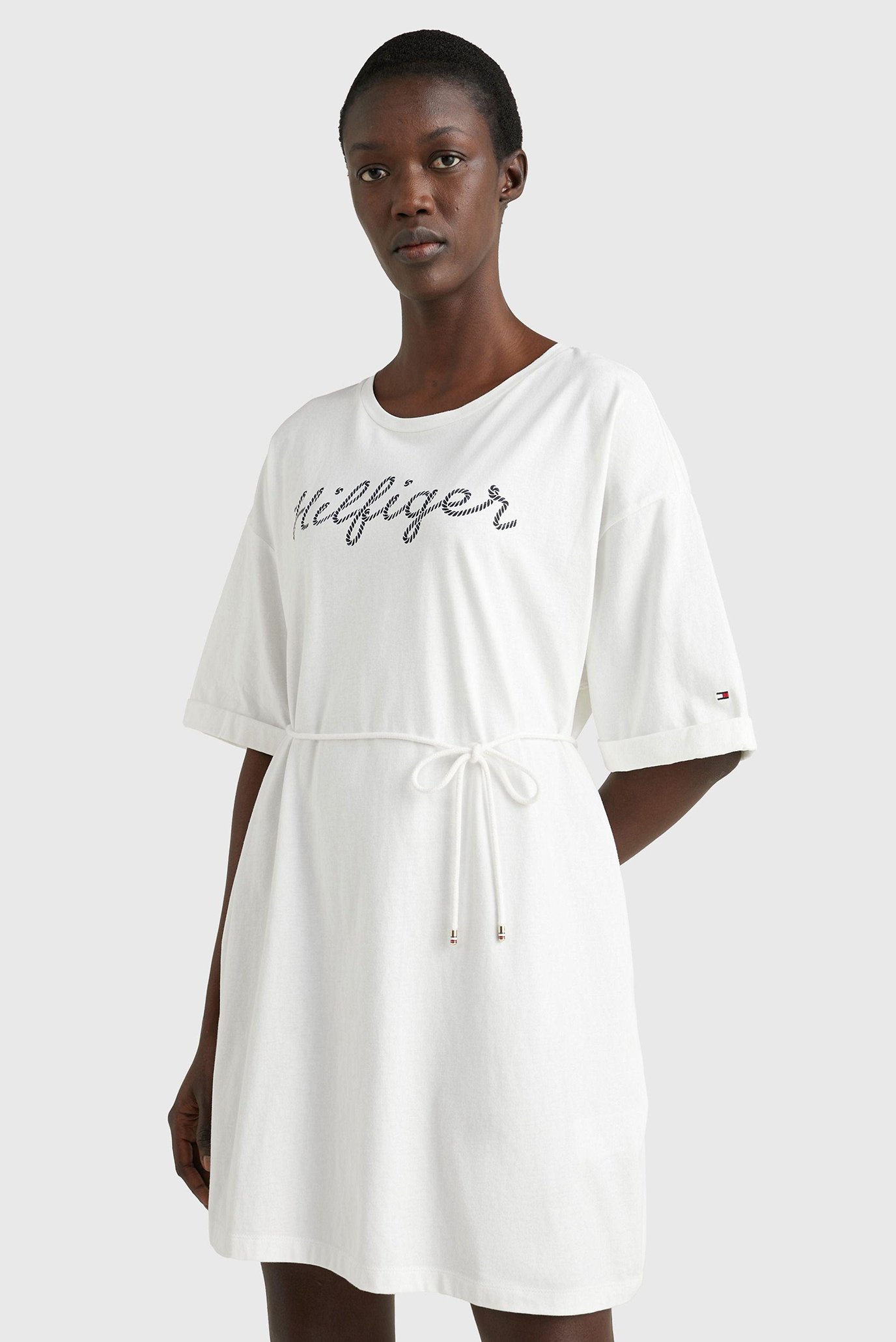 Женское белое платье REG ROPE PUFF PRINT KNEE 1