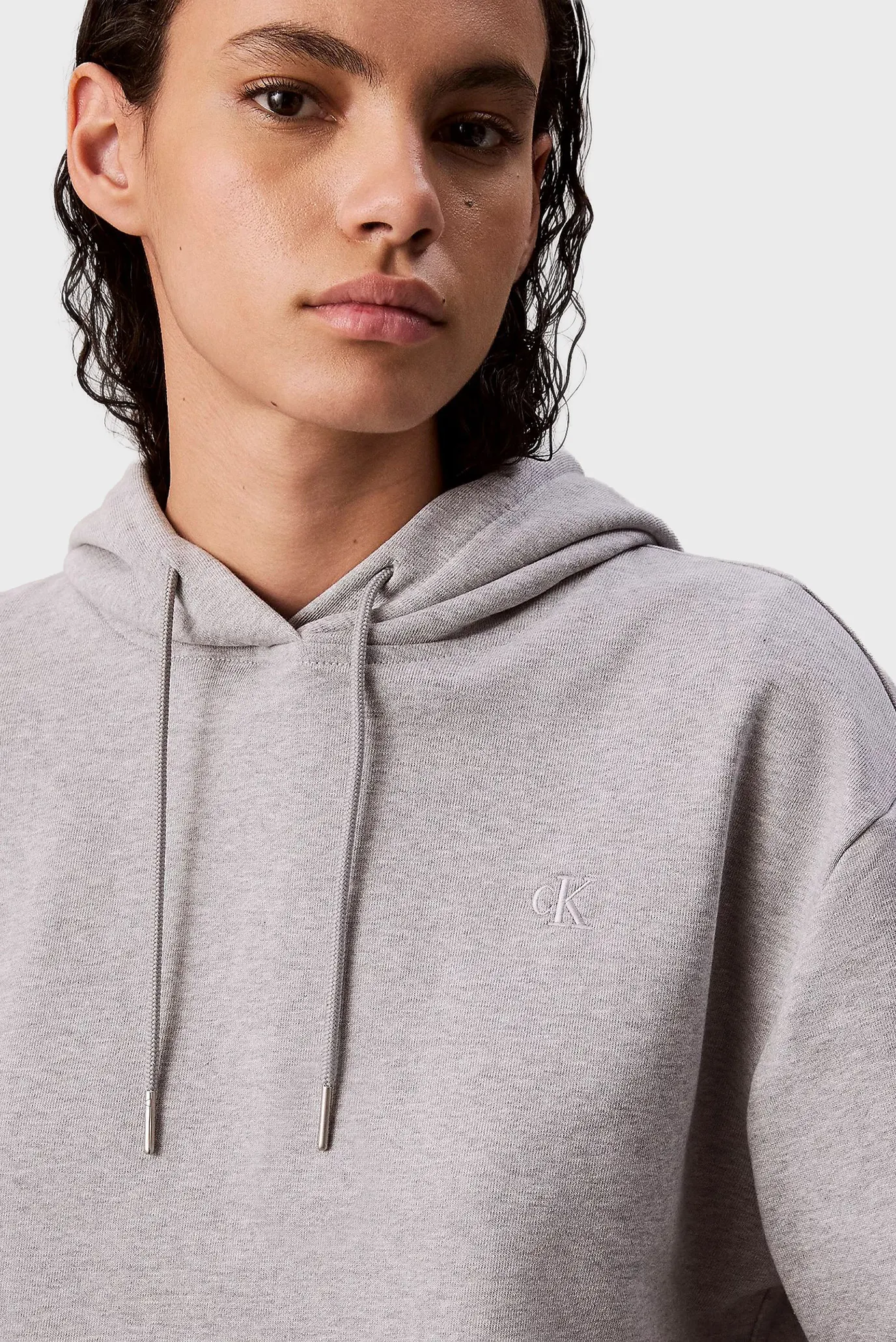 Женское серое худи MONOGRAM TERRY 5