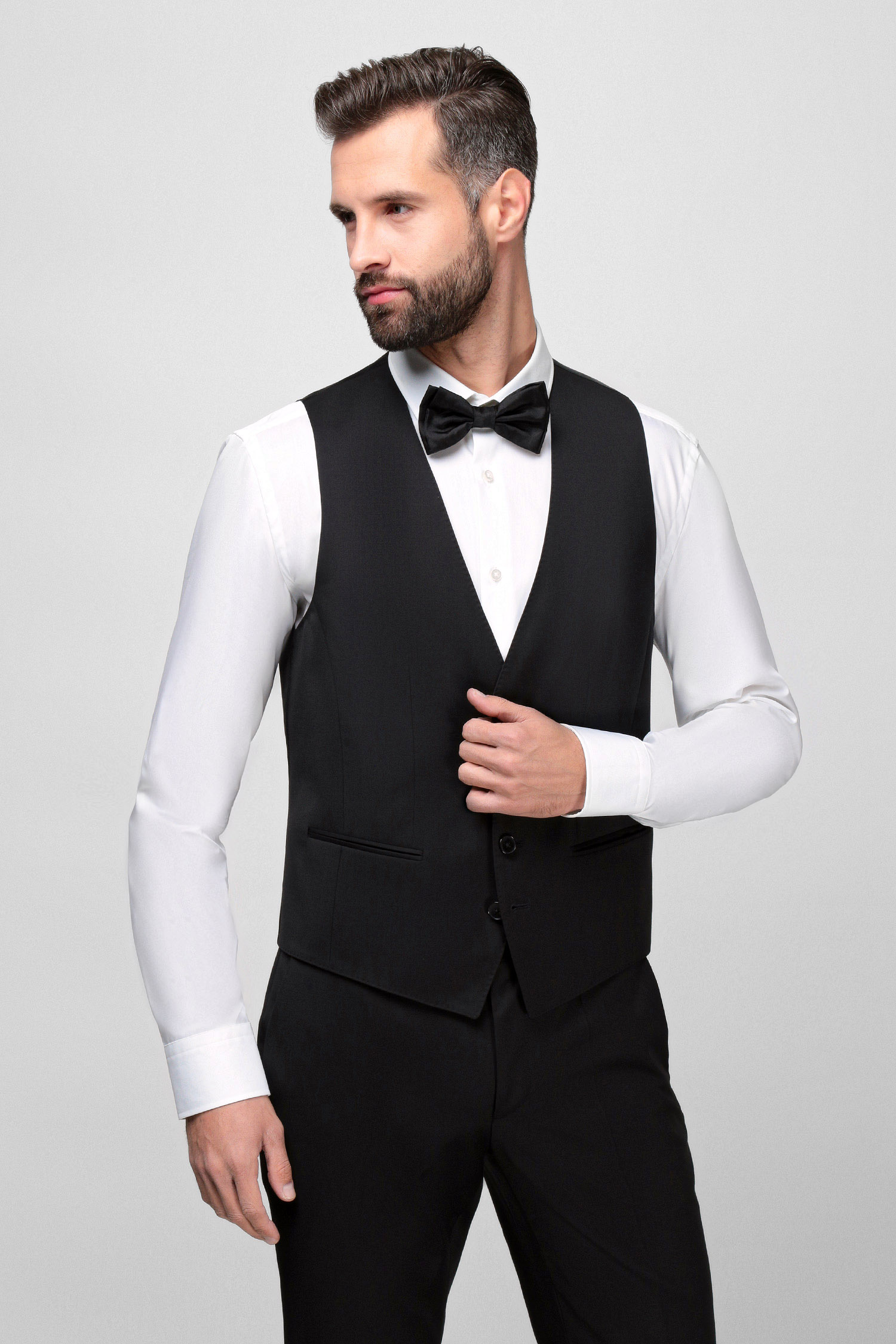 Мужской черный шерстяной жилет BOSS 50318500;001 — MD-Fashion