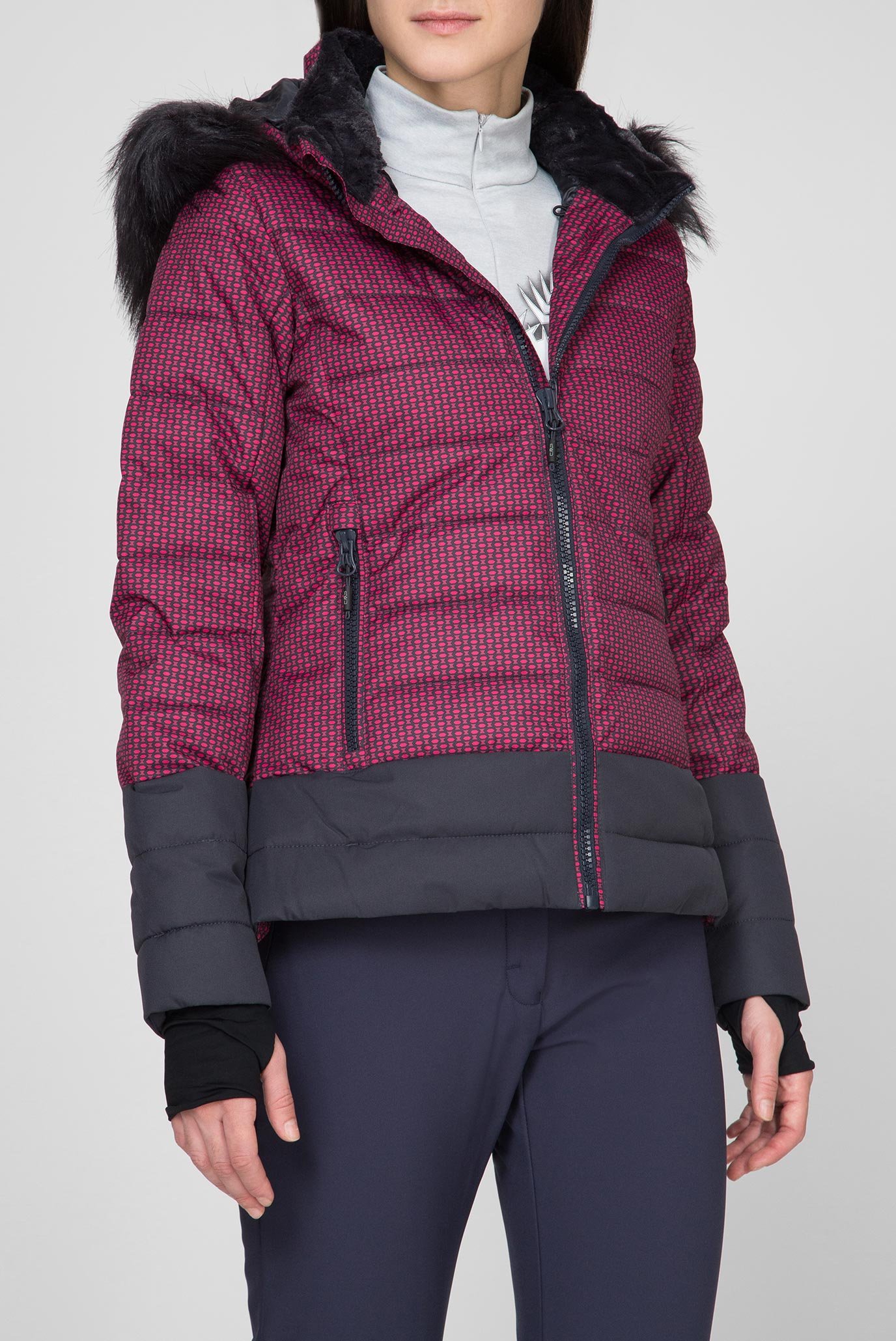 Женская бордовая лыжная куртка 1