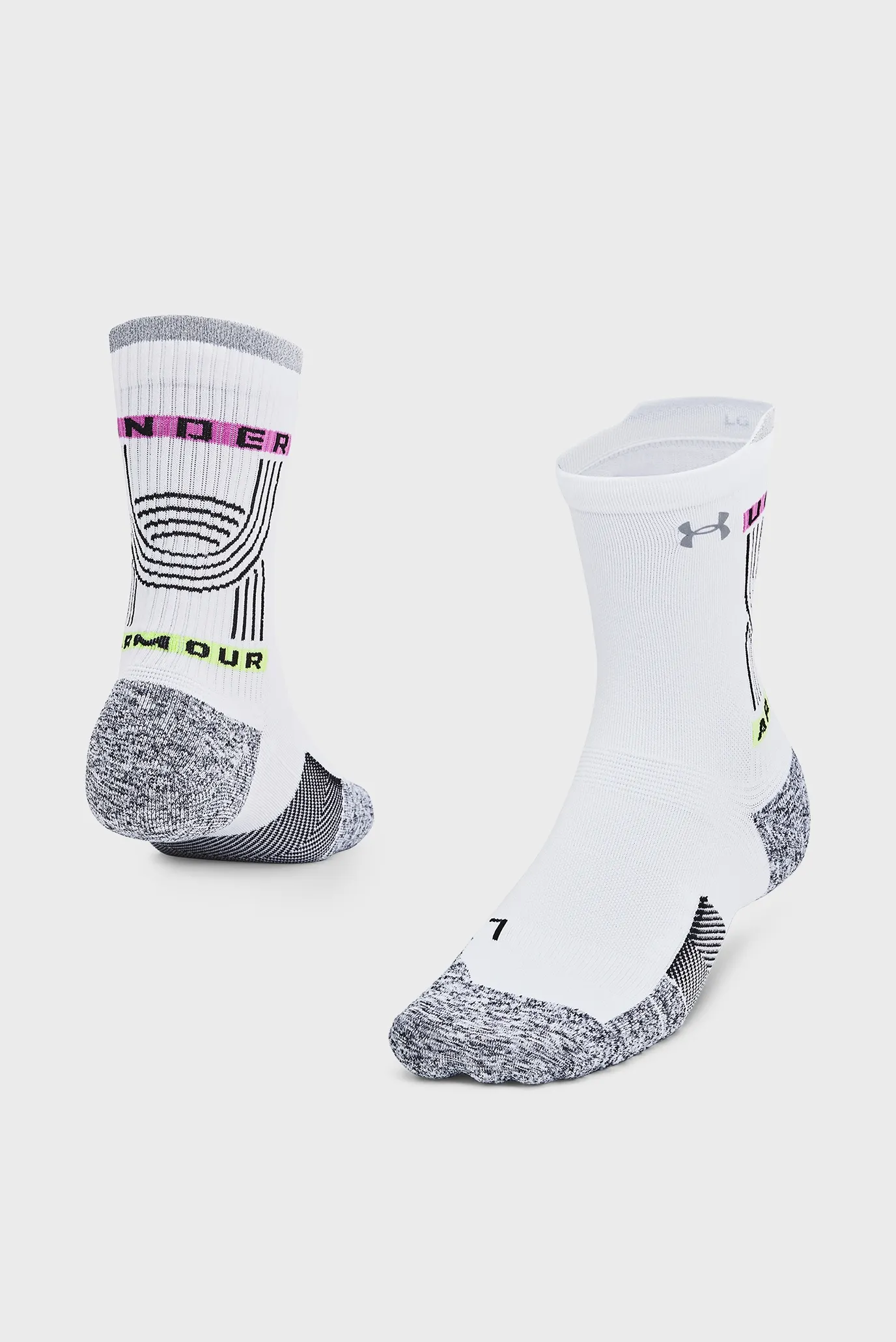 Білі шкарпетки UA AD Run Cushion 1pk Mid 3