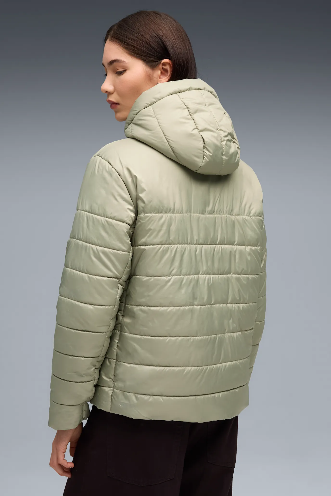 Жіноча оливкова куртка Essentials Hooded Padded Jacket Women PUMA