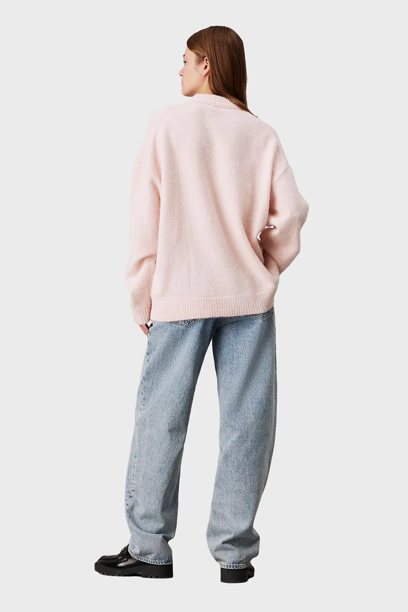 Женский розовый свитер TEXTURED LOOSE 3