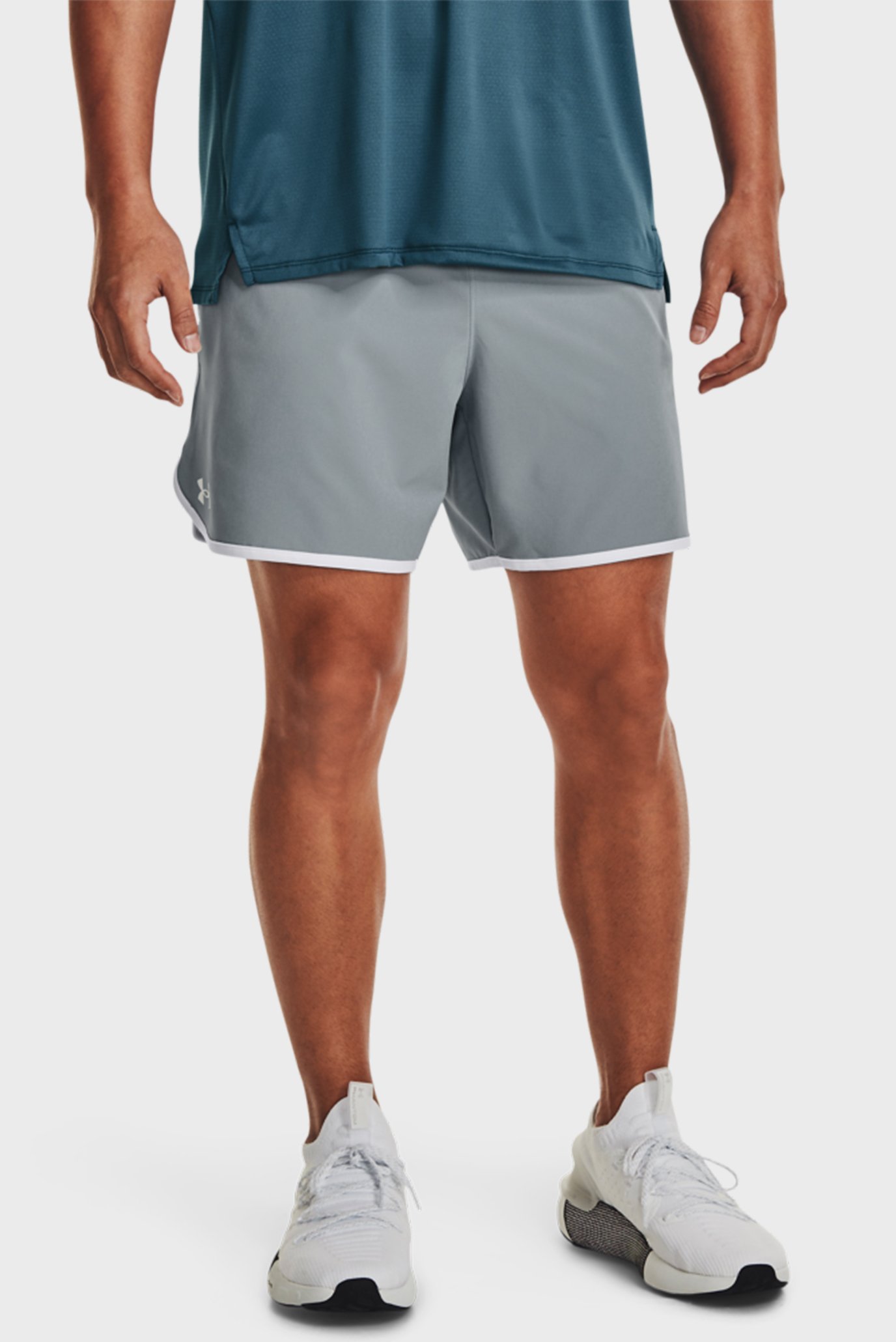 Чоловічі сірі шорти UA HIIT Woven 6in Shorts 1