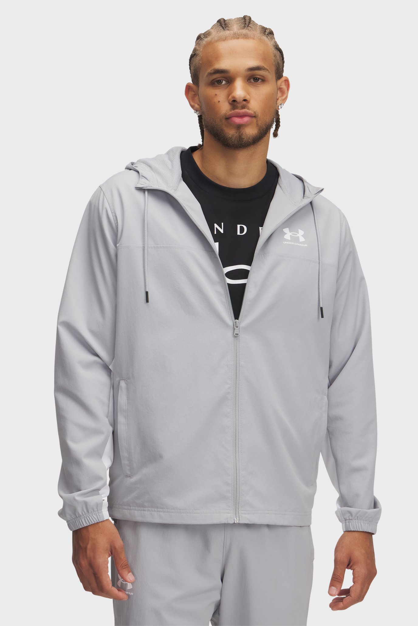 Мужская серая ветровка UA Rival Wvn Windbreaker Серый M Under Armour 1390149-011 Мужская серая ветровка UA Rival Wvn Windbreaker Серый M Under Armour 1390149-011