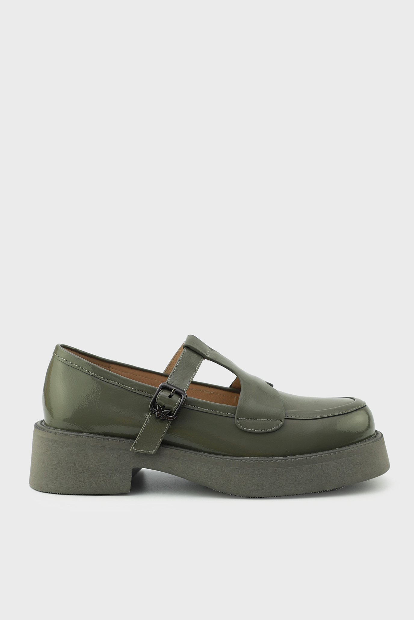Женские зеленые кожаные туфли 1