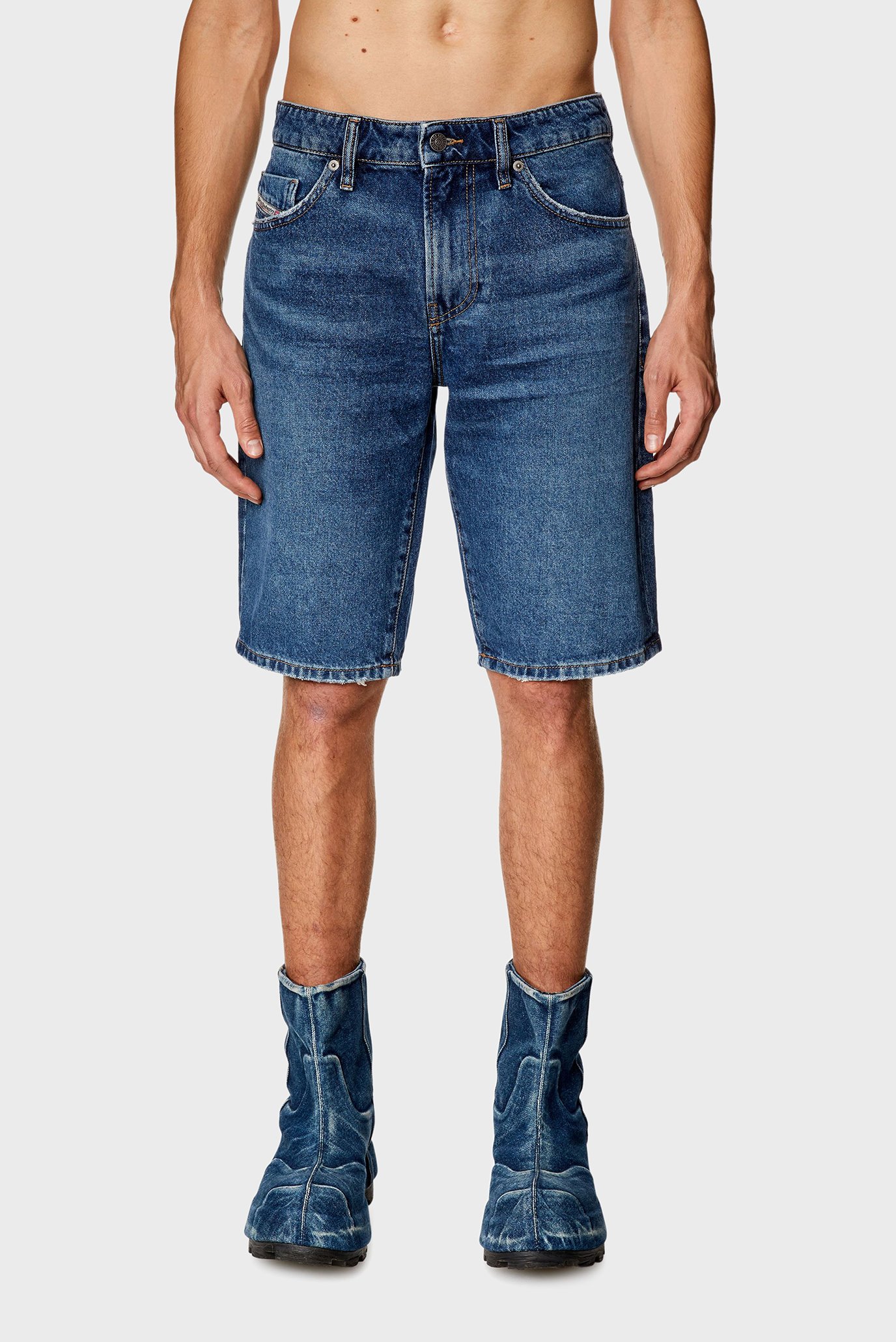 Мужские синие джинсовые шорты SLIM-SHORT 1