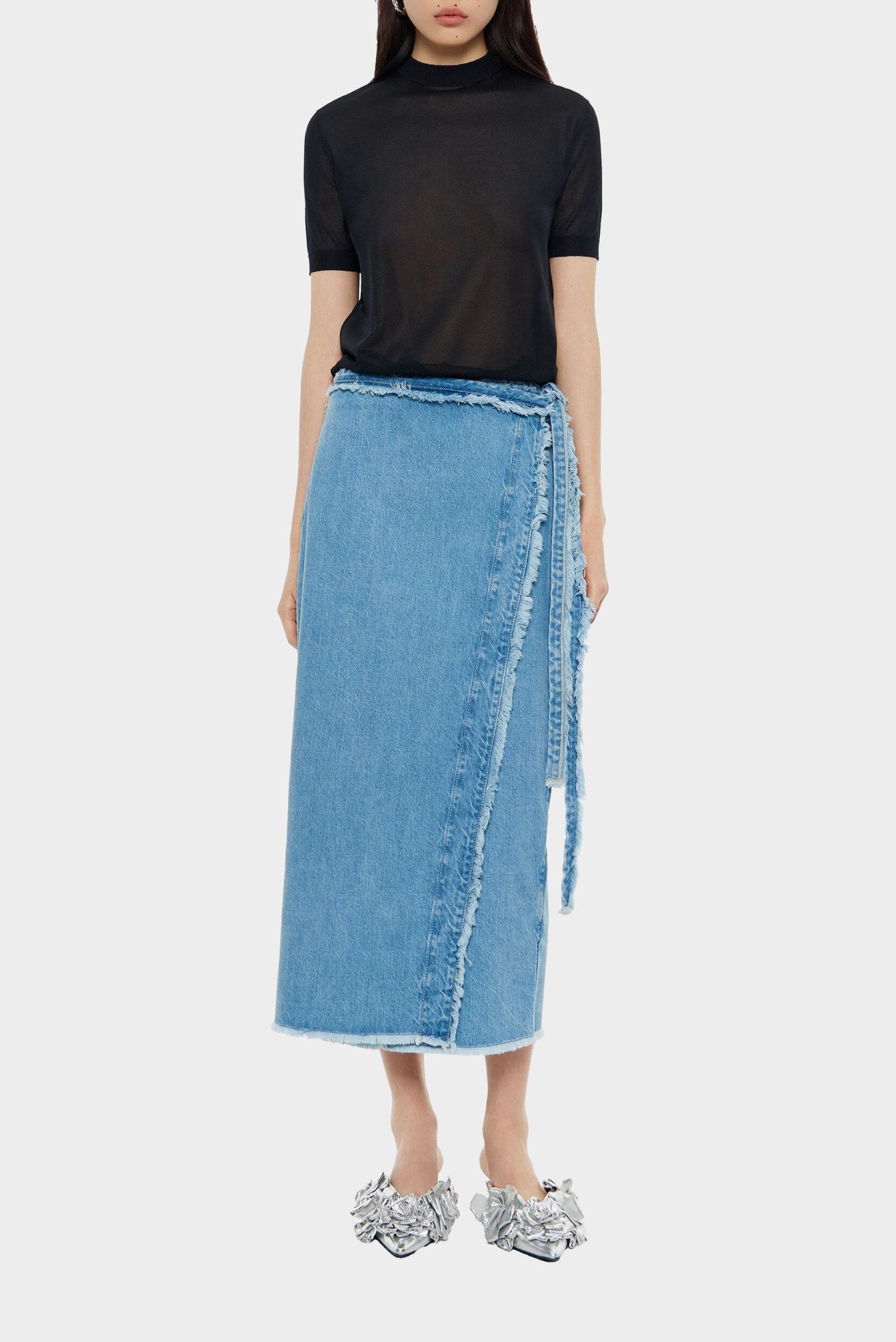 Женская синяя джинсовая юбка 1