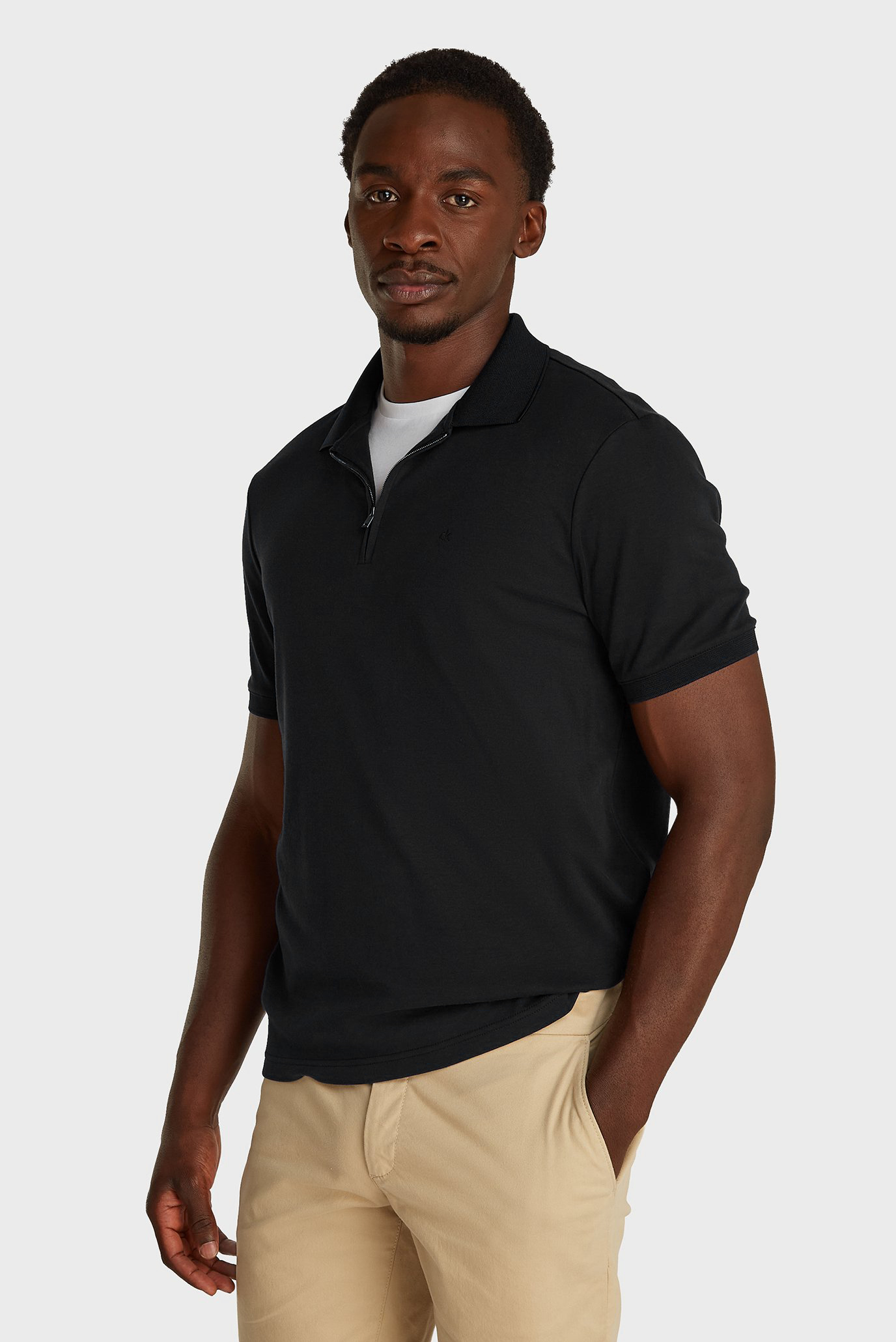 Мужское черное поло SMOOTH COTTON WELT ZIP POLO Черный XXL Calvin Klein K10K112754 Мужское черное поло SMOOTH COTTON WELT ZIP POLO Черный XXL Calvin Klein K10K112754