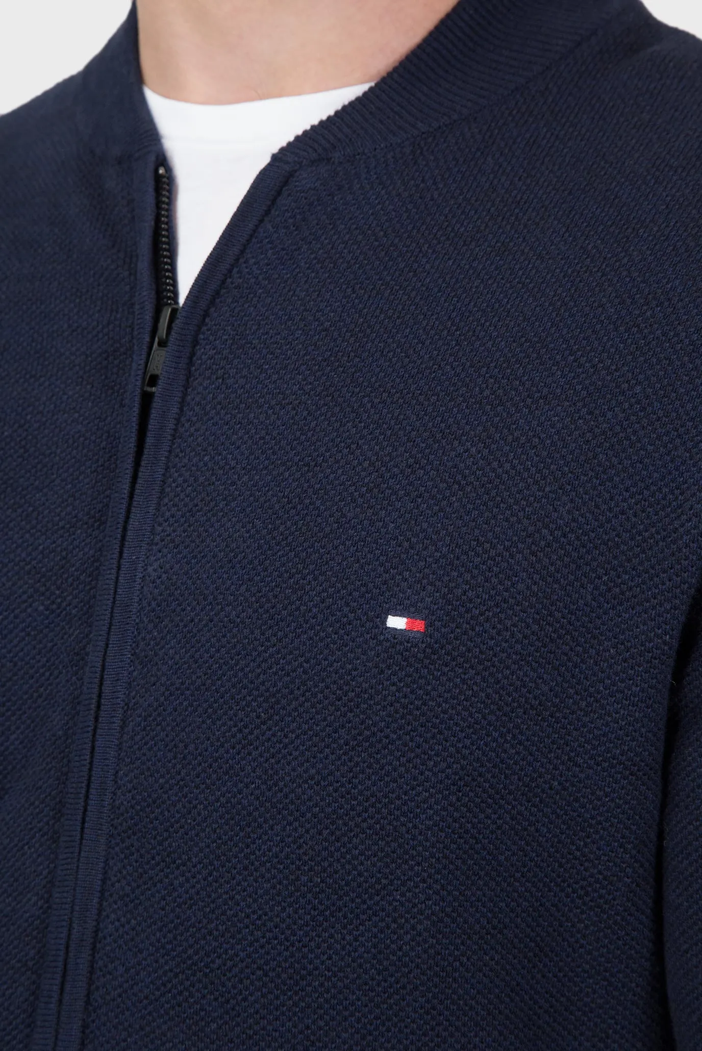 tommy hilfiger textured baseball jacket