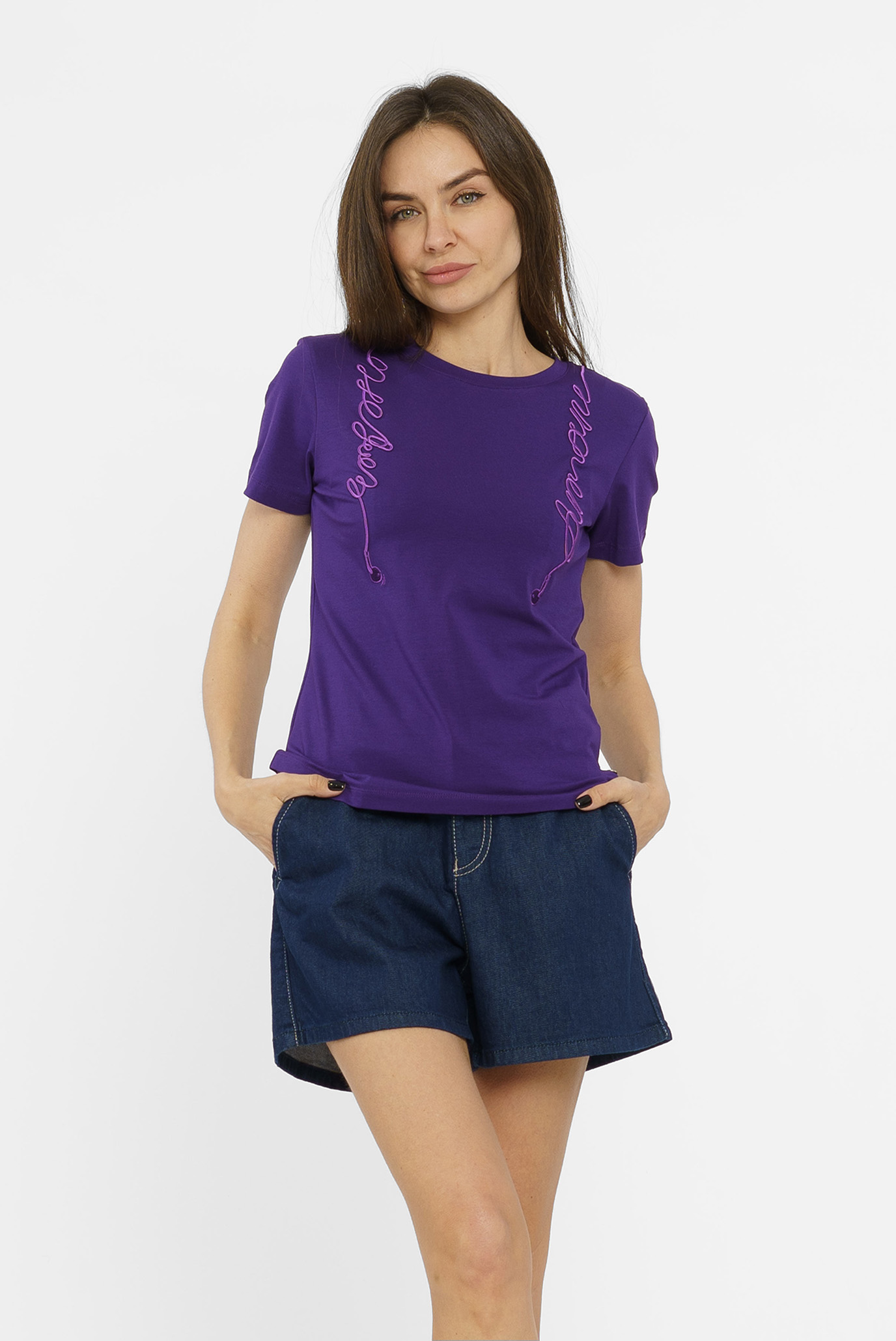 Женская фиолетовая футболка 1