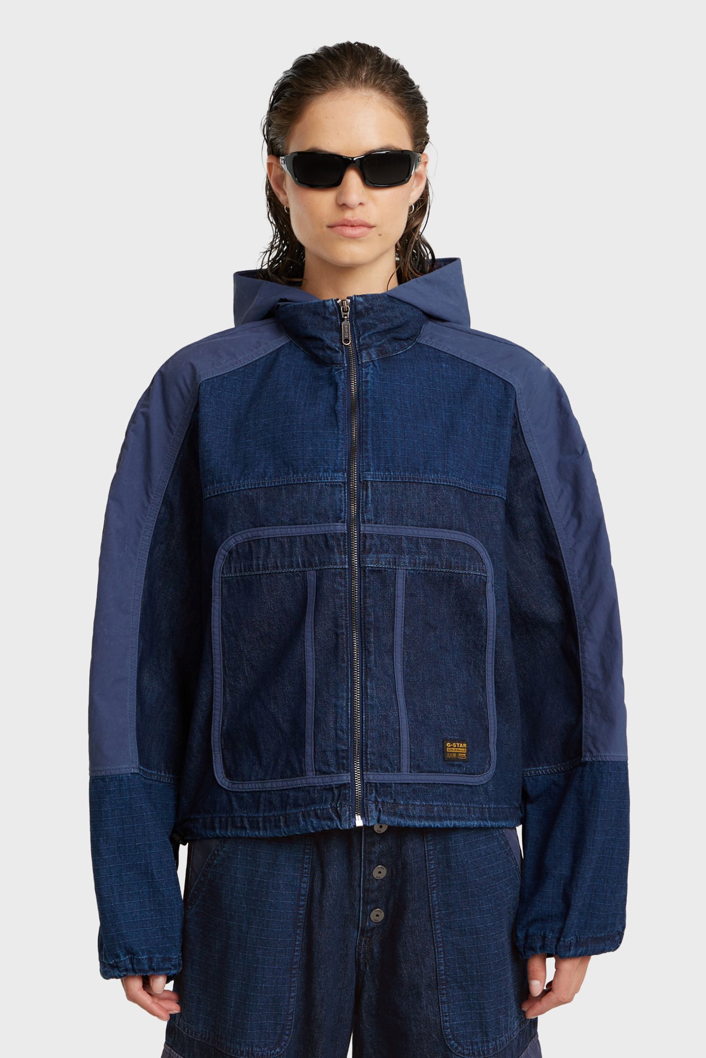 Женская темно-синяя джинсовая куртка Hooded track Синий M G-Star RAW D26292,D934 Женская темно-синяя джинсовая куртка Hooded track Синий M G-Star RAW D26292,D934