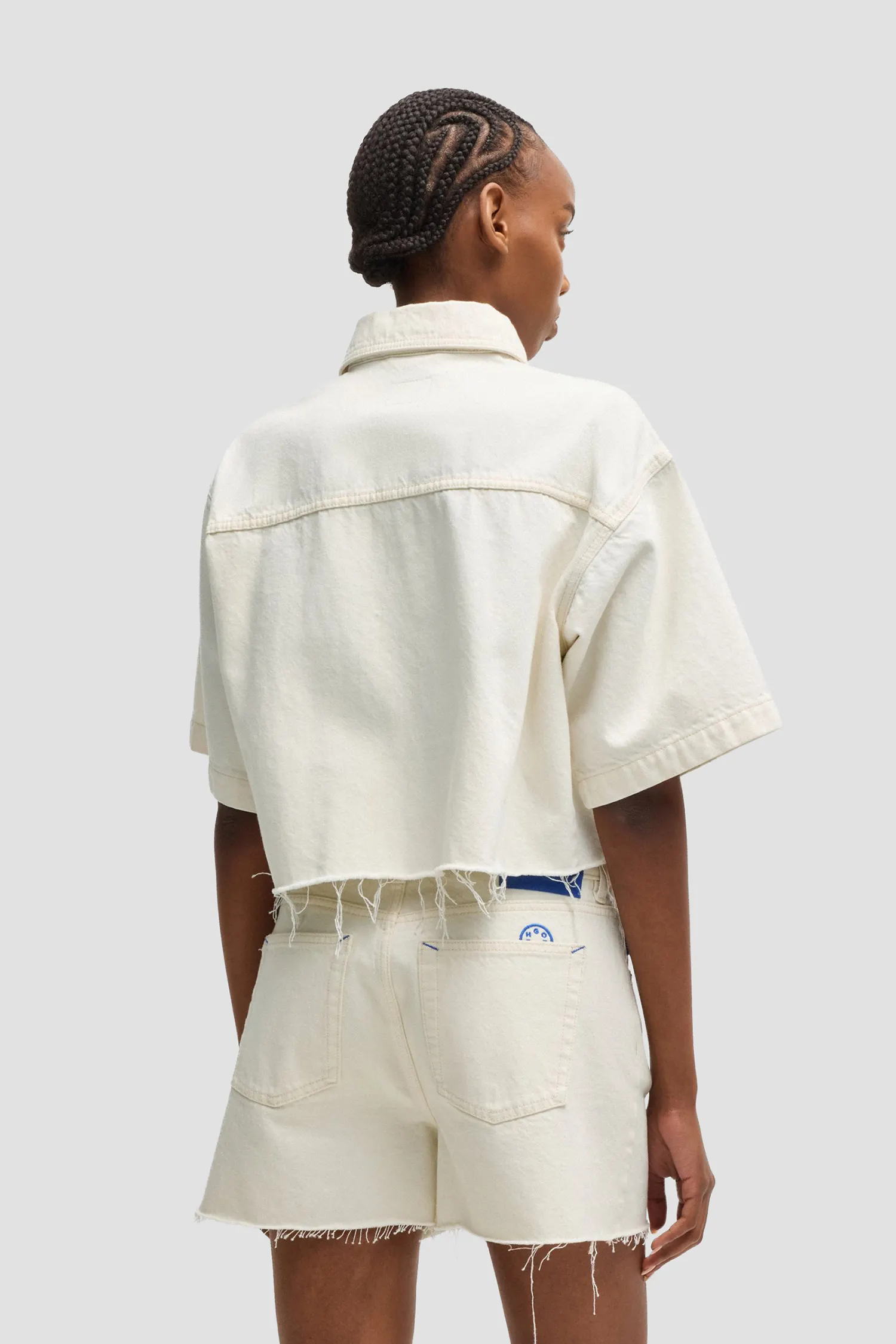 Жіноча біла джинсова сорочка 3