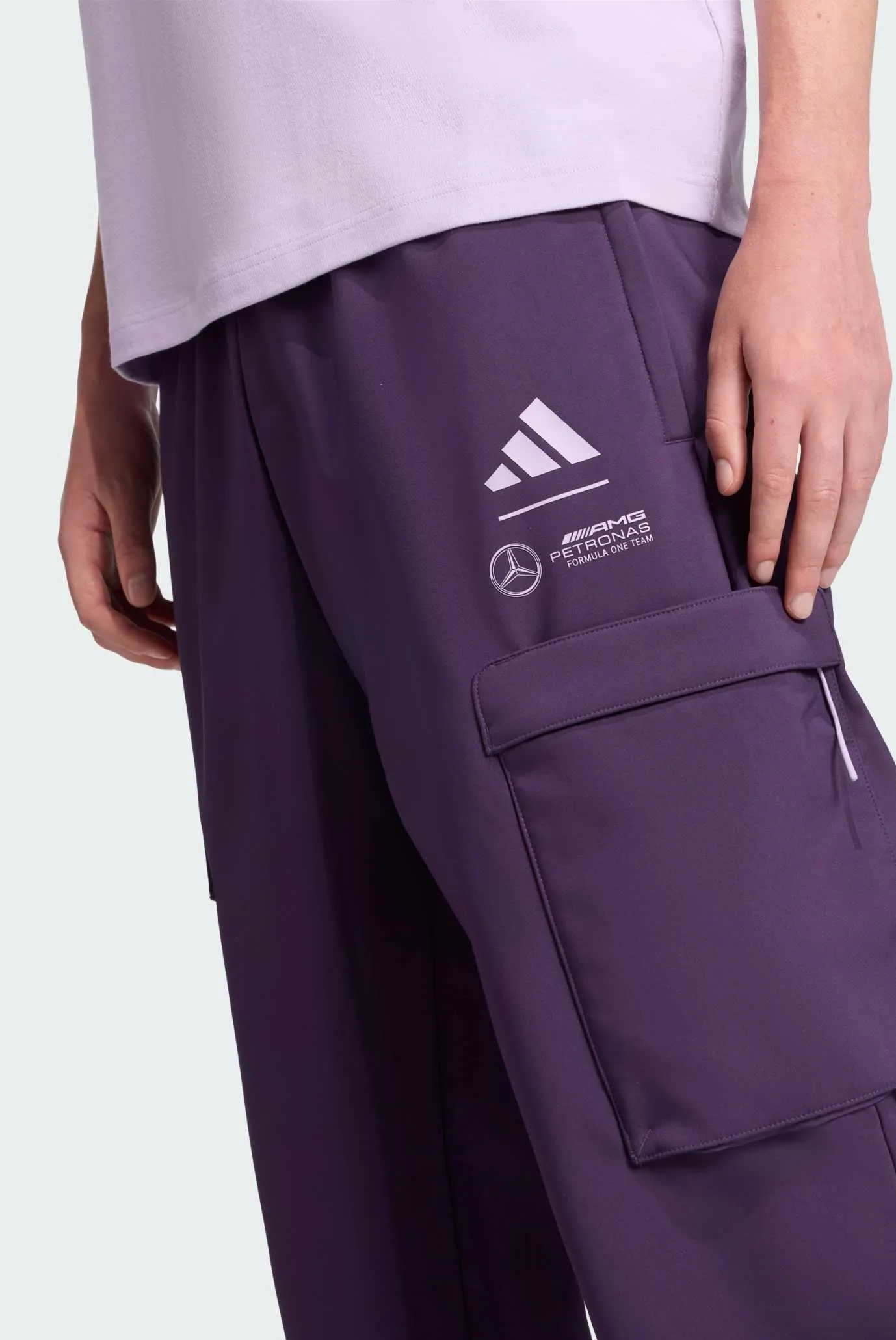 Мужские фиолетовые спортивные брюки Mercedes - AMG Petronas Formula One Team Premium Woven 4