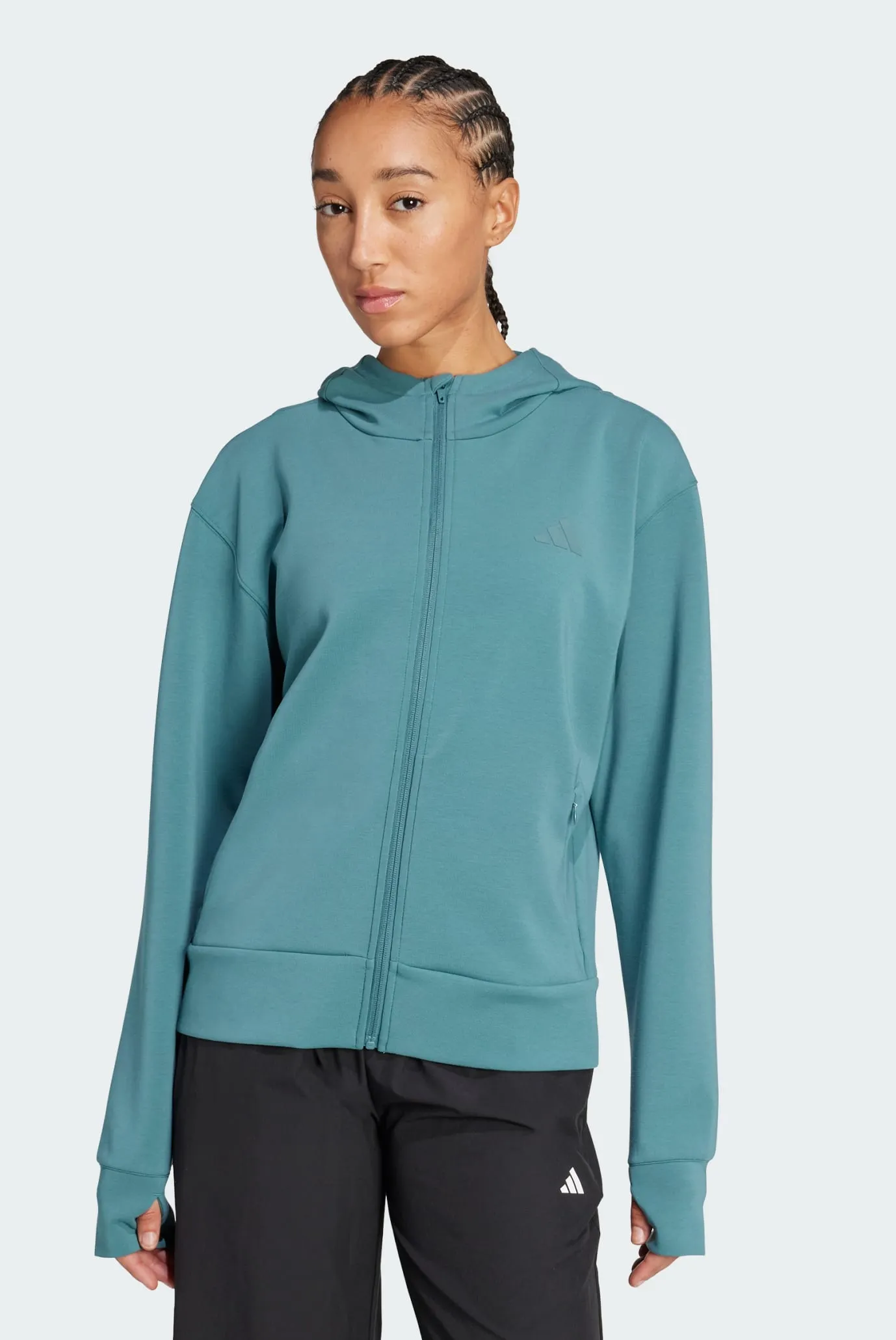 Жіноче бірюзове худі Designed 4 Training Full-Zip 1