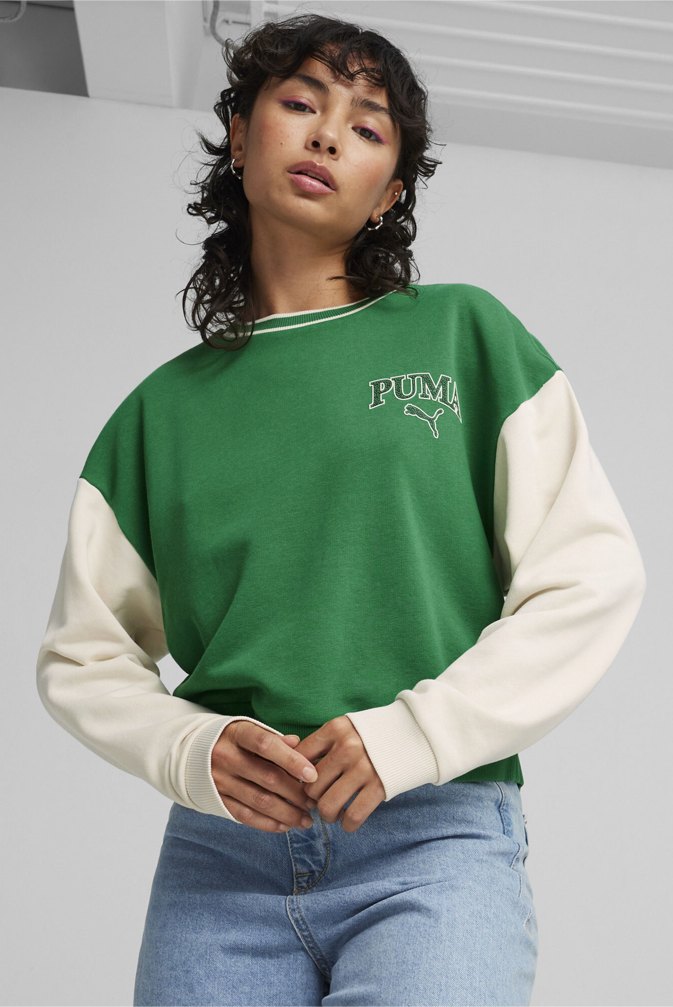 Женский зеленый свитшот PUMA SQUAD Women's Sweatshirt 1