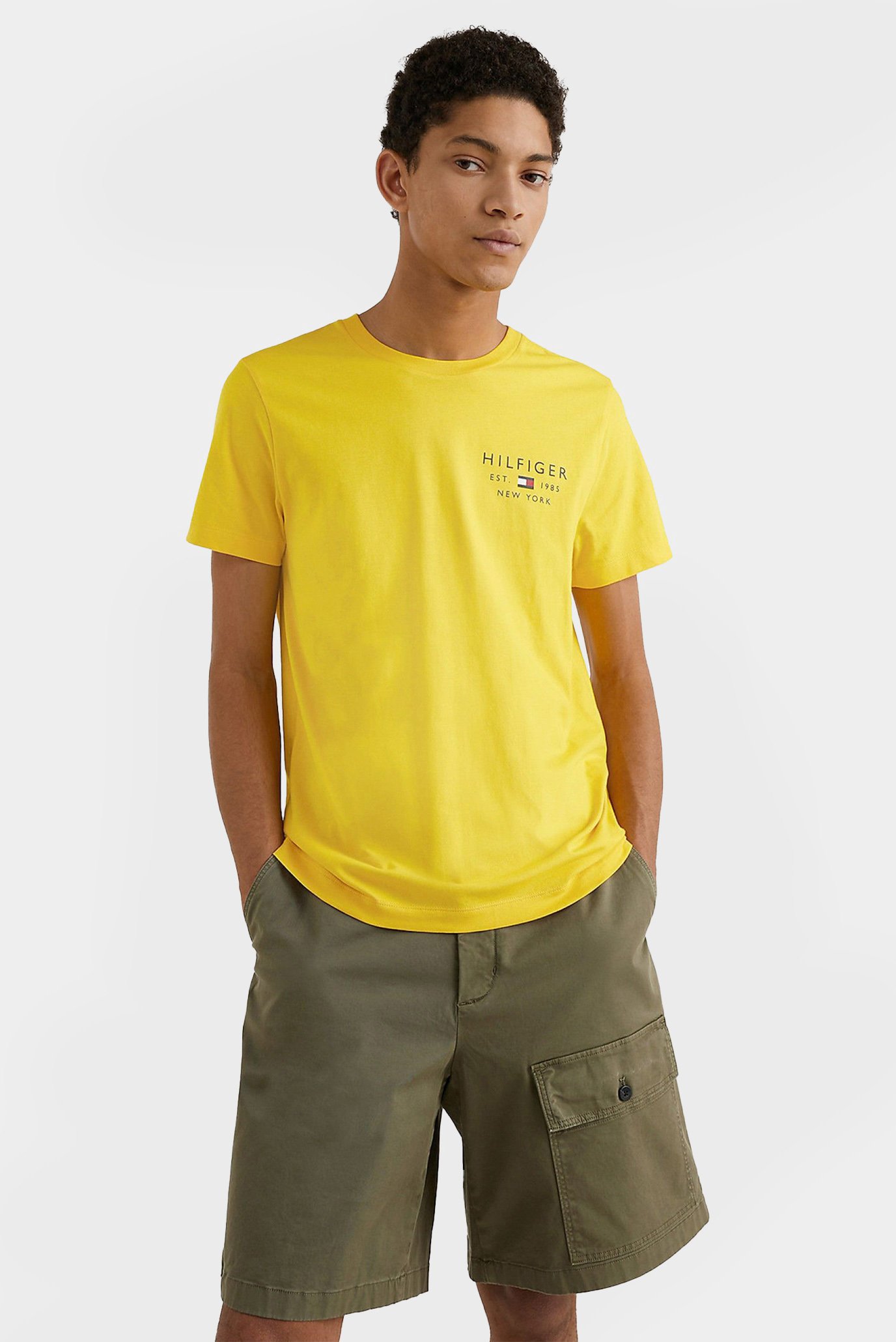 Мужская желтая футболка BRAND LOVE SMALL LOGO TEE 1