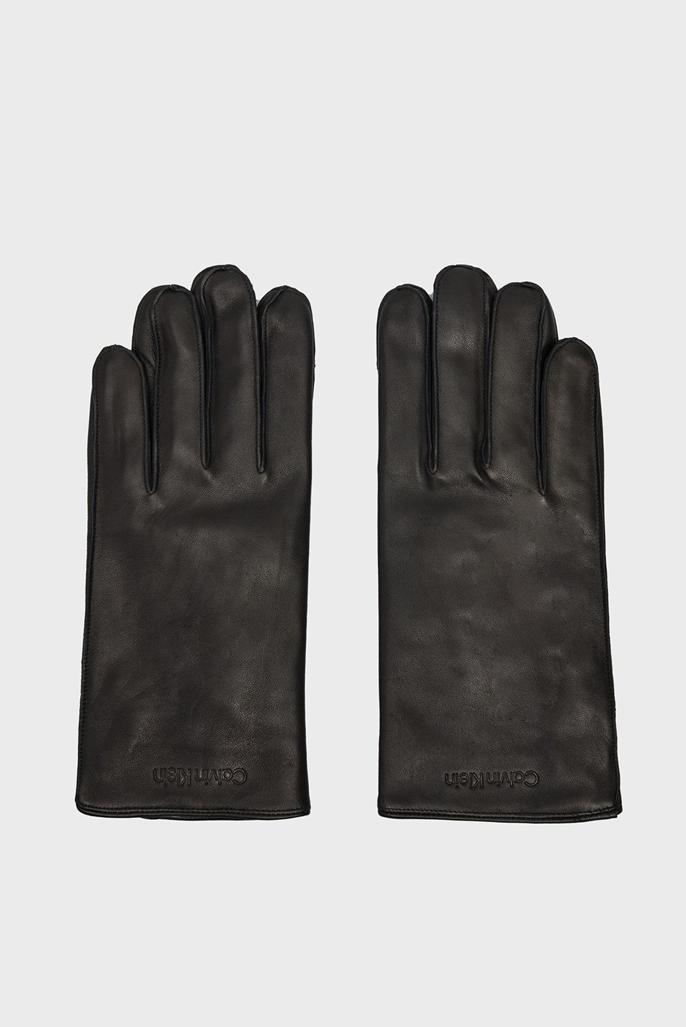 Мужские черные кожаные перчатки STITCHED LEATHER GLOVES 1