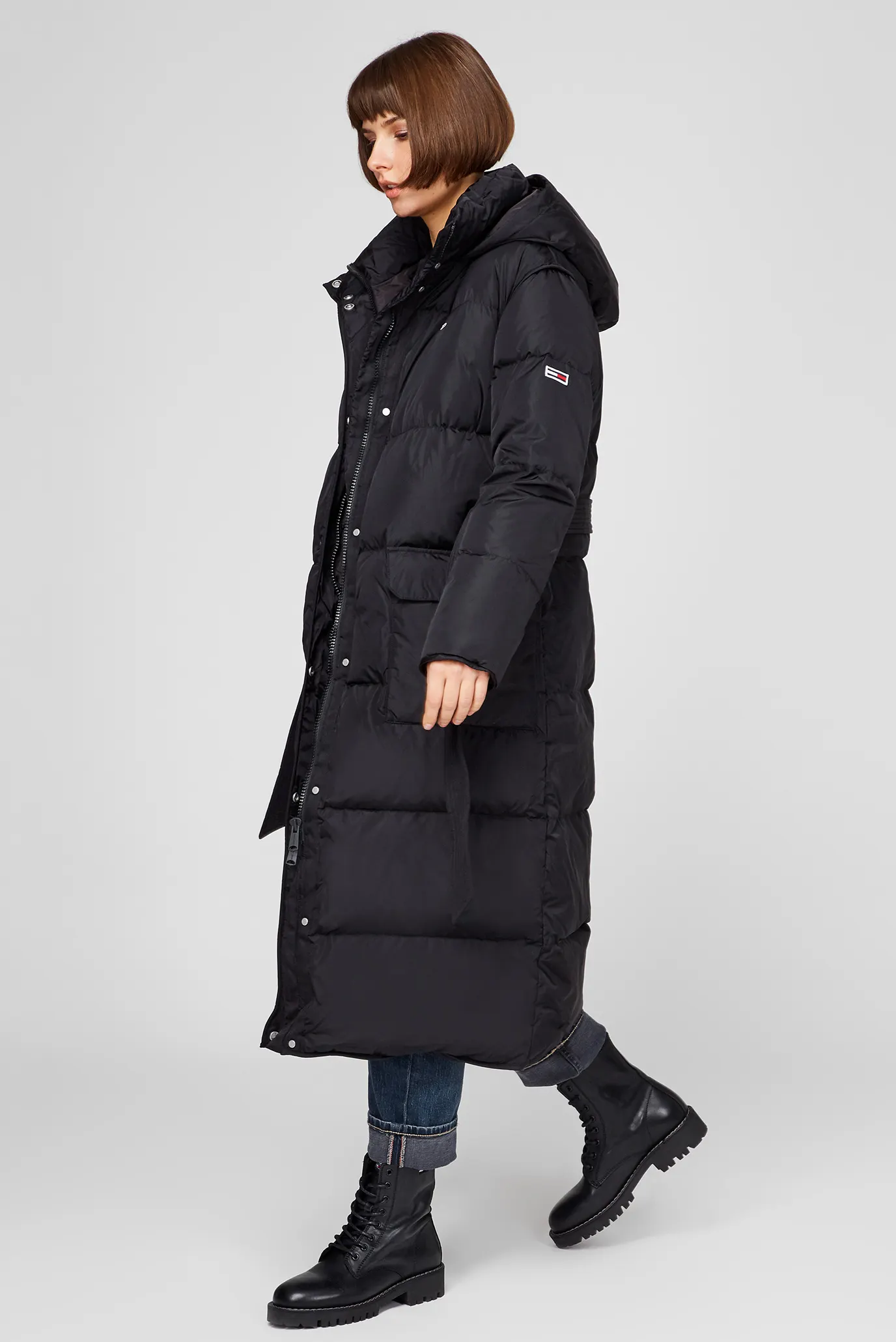 Женский черный пуховик TJW LONGLINE BELTED Tommy Jeans DW0DW11115 — MD